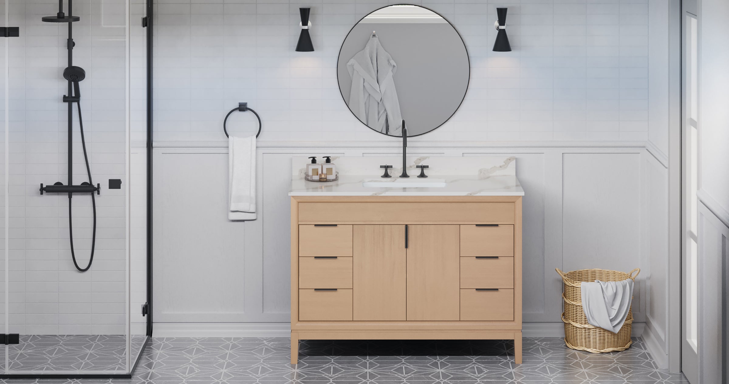 48" Theodora Vanity – Natural Oak