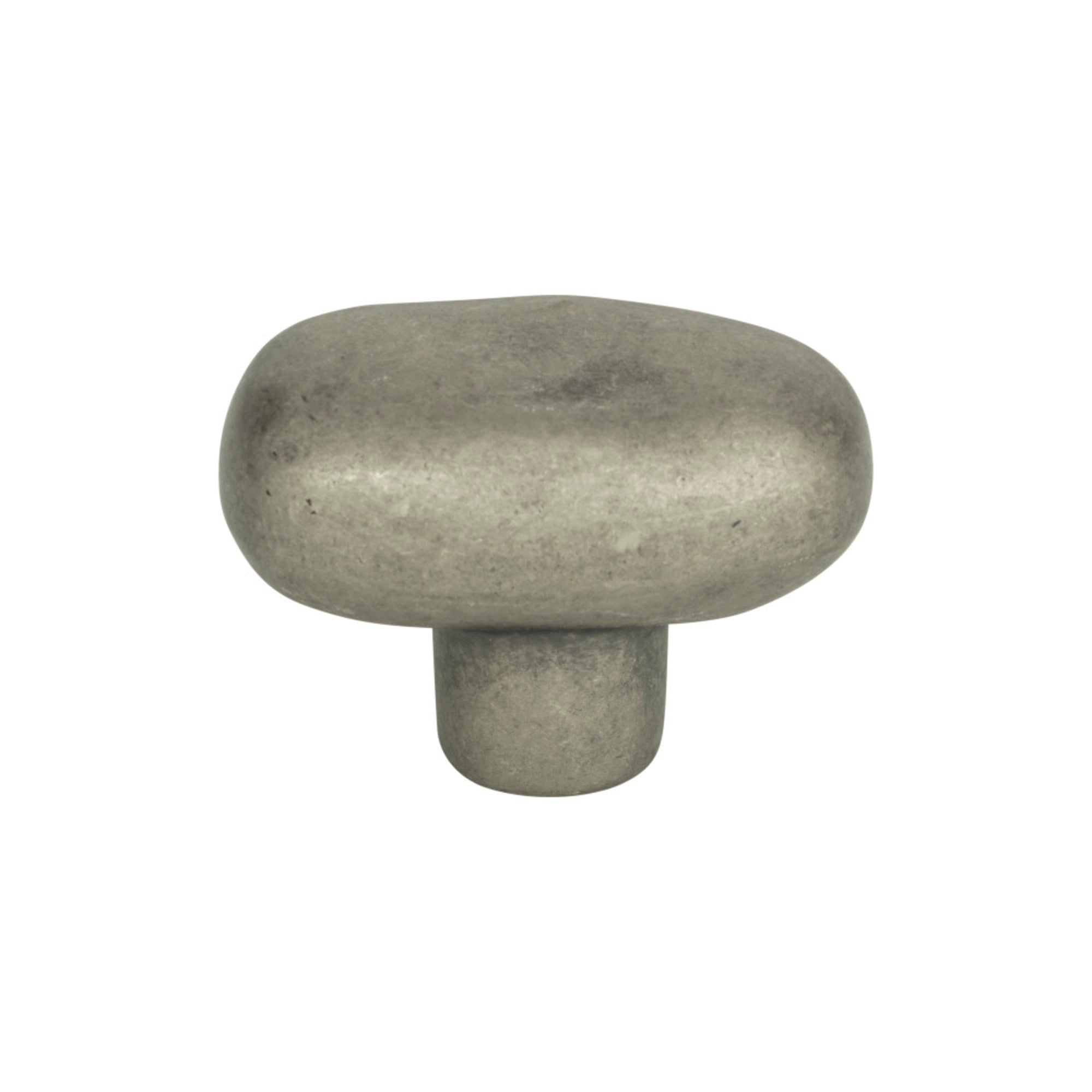 Distressed Oval Knob - Pewter