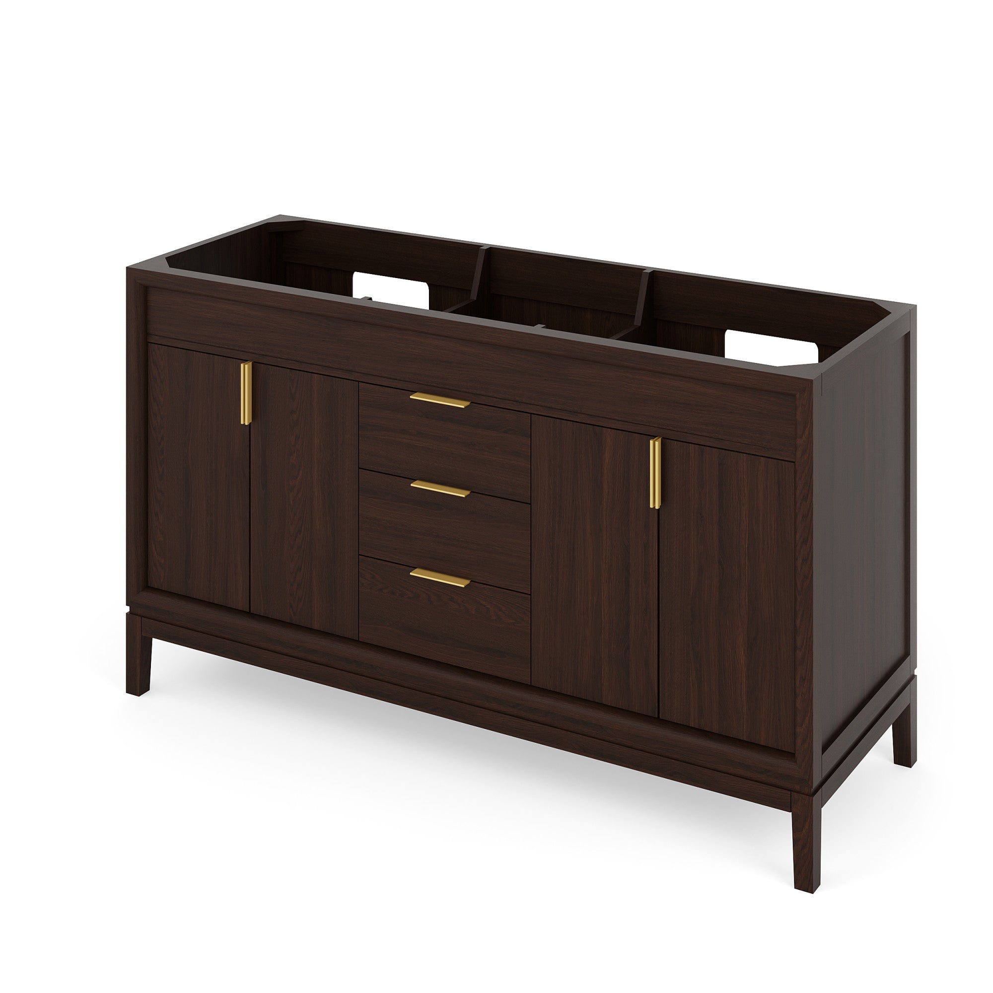 60" Theodora Vanity – Double Bowl – Dark Walnut