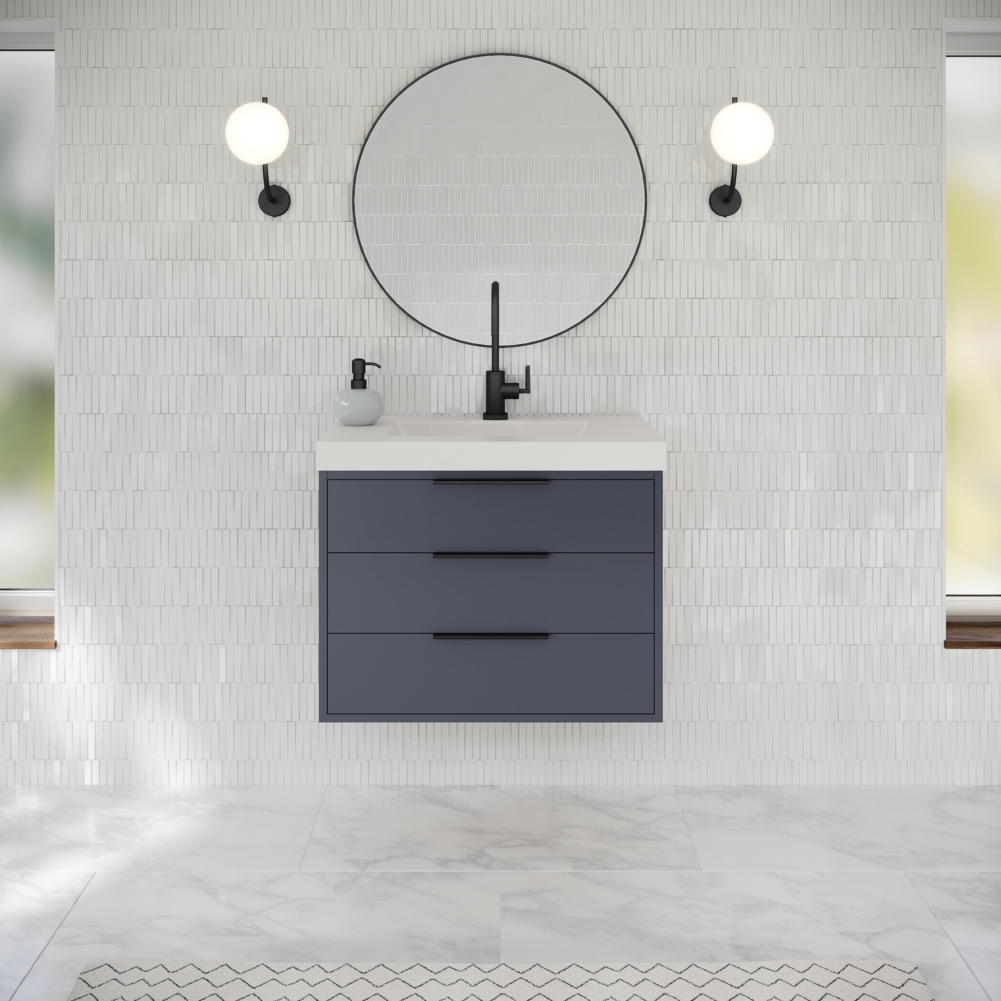 30" Gardner Vanity – Blue Steel