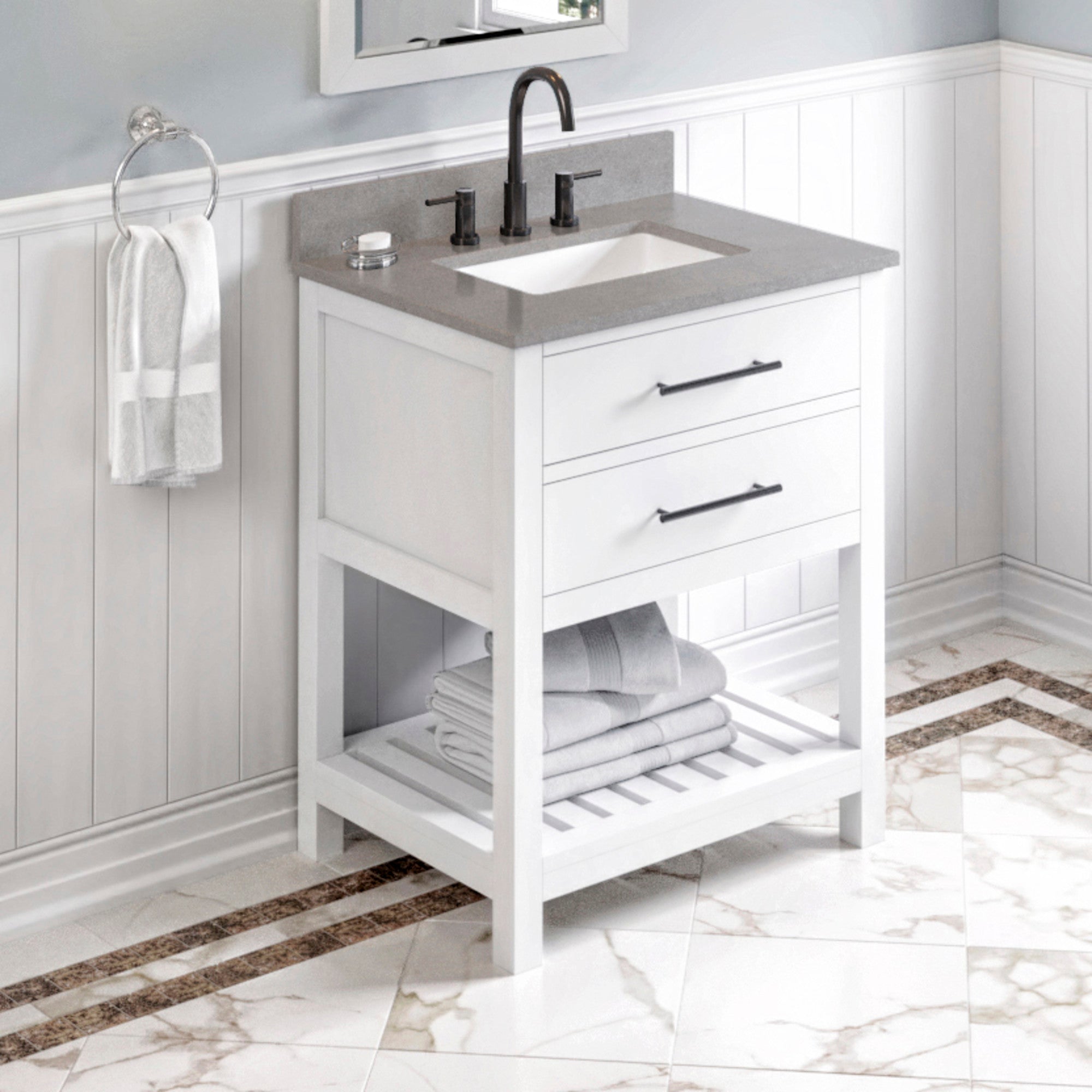 30" Wavecrest Vanity – White