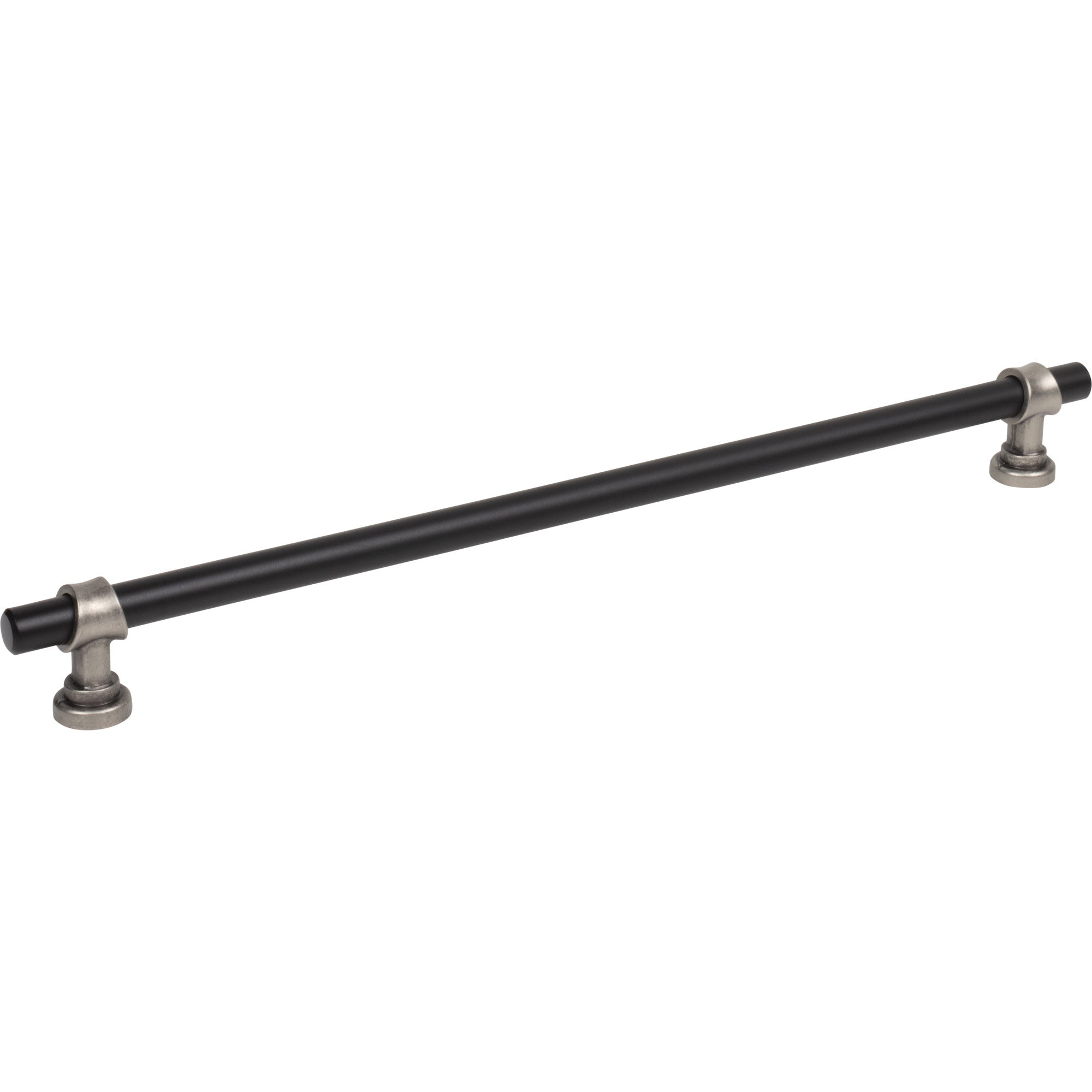 Bit 12" Center to Center Bar Pull - Flat Black and Pewter Antique