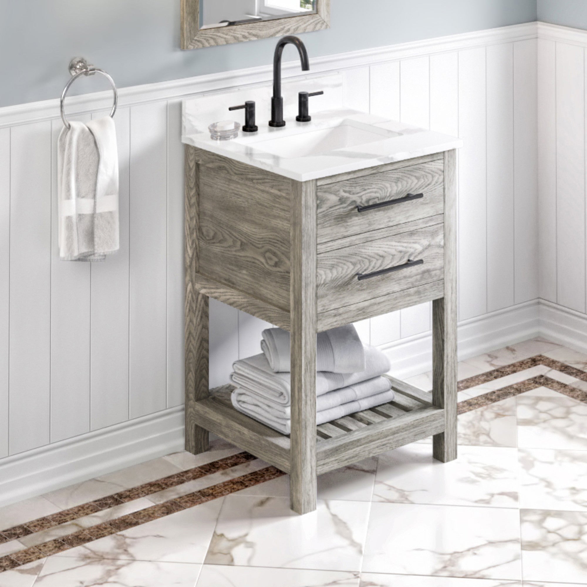 24" Wavecrest Vanity – Weathered Grey