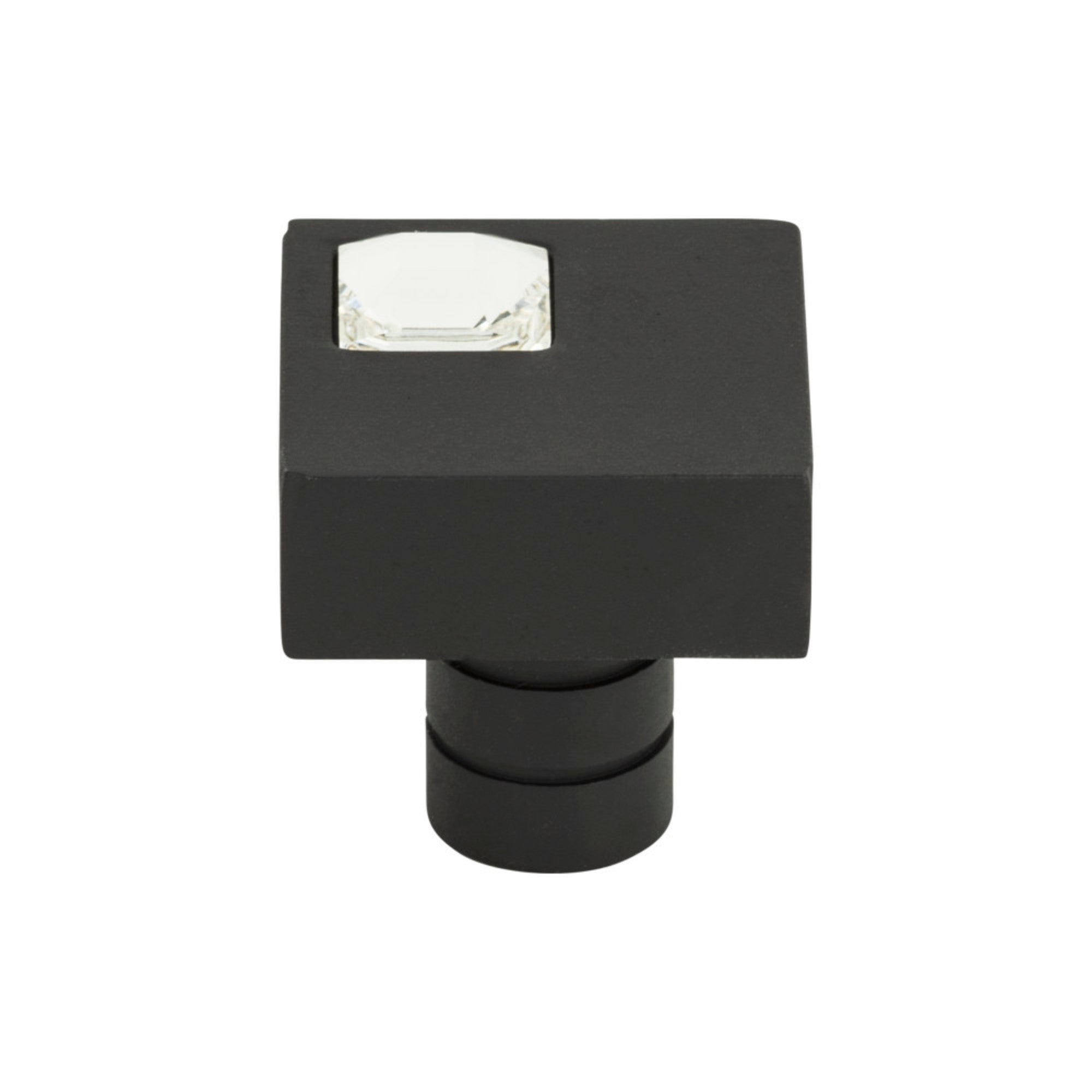 Crystal Square Knob - Matte Black