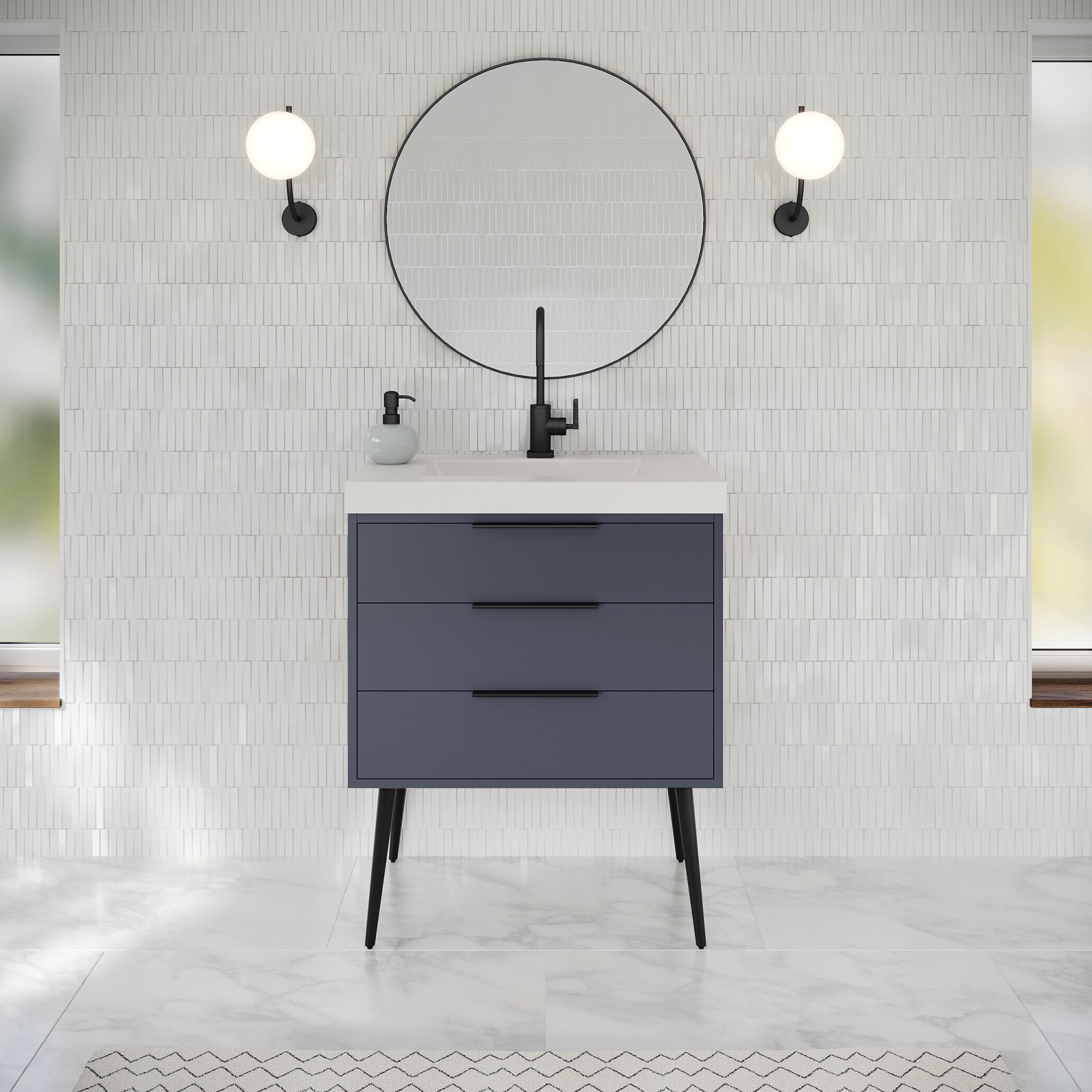 30" Gardner Vanity – Blue Steel