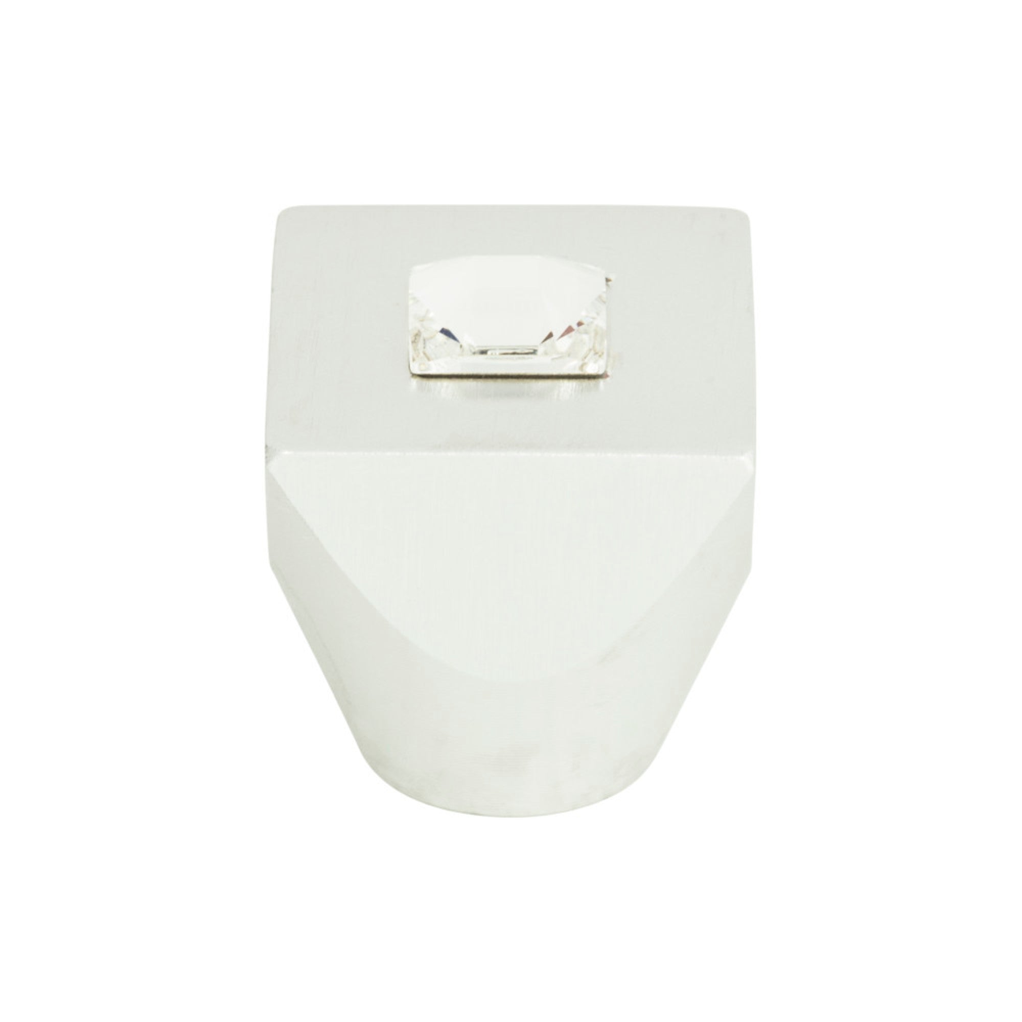 Crystal Square Knob - Matte Chrome