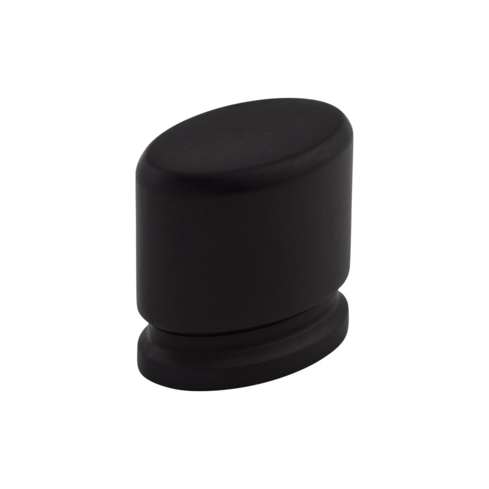 Oval 1 1/8" Length Oval Knob - Flat Black