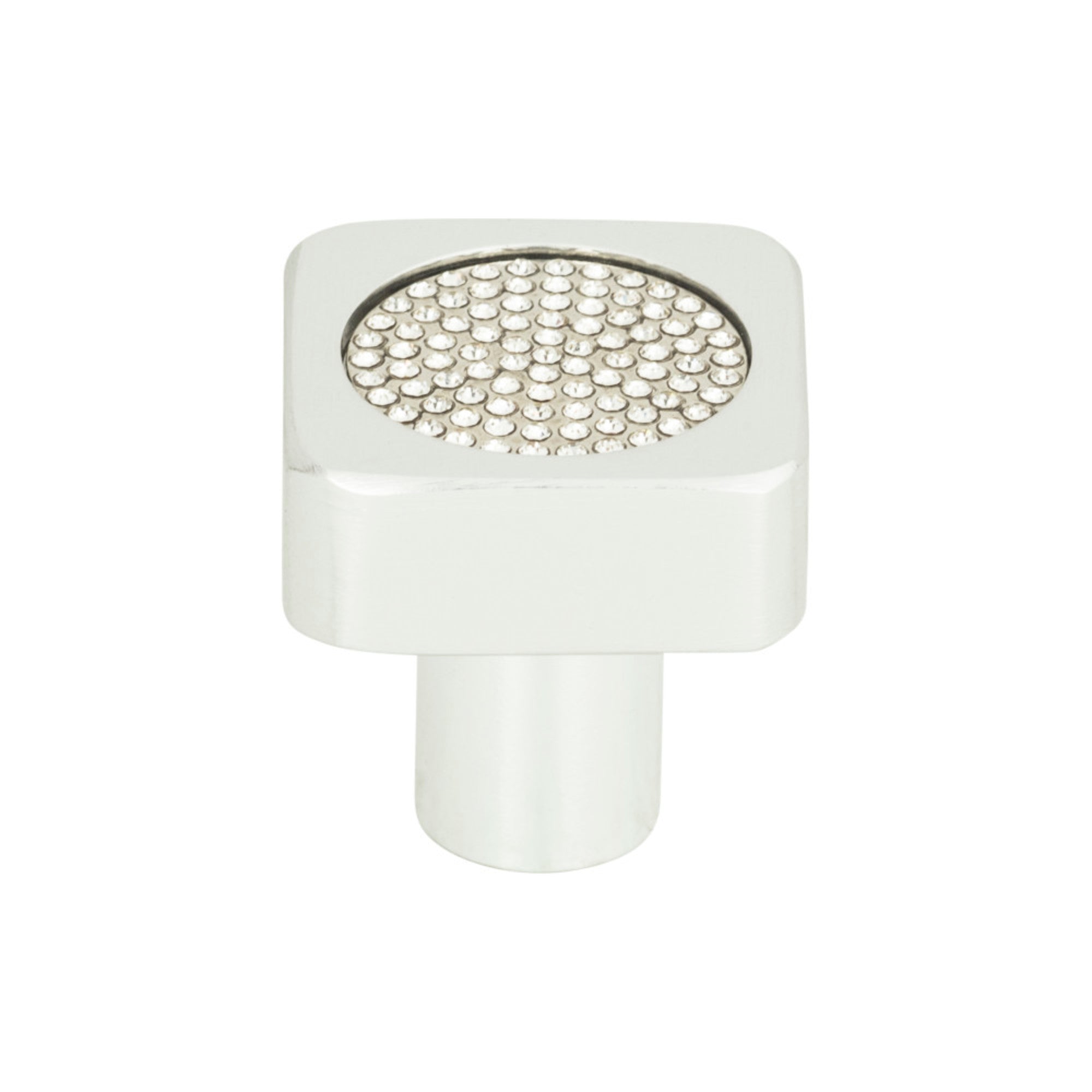 Crystal Square Knob - Matte Chrome