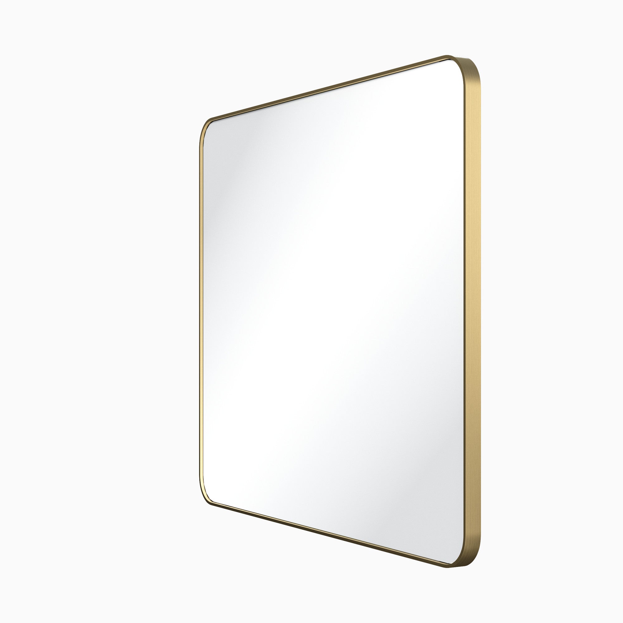 33" W x 1" D x 28" H Satin Bronze Rounded Rectangle Metal Frame Mirror