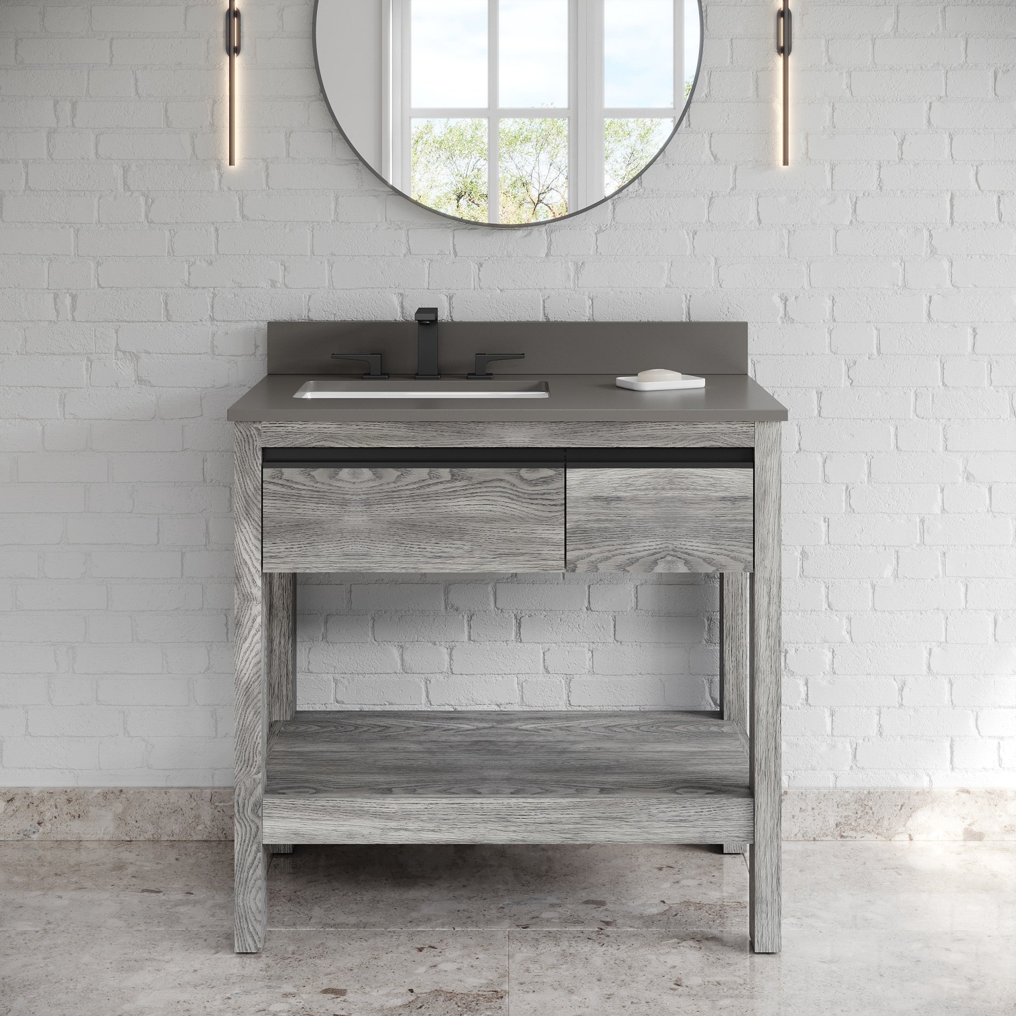 36" Jubilee Vanity – Weathered Grey