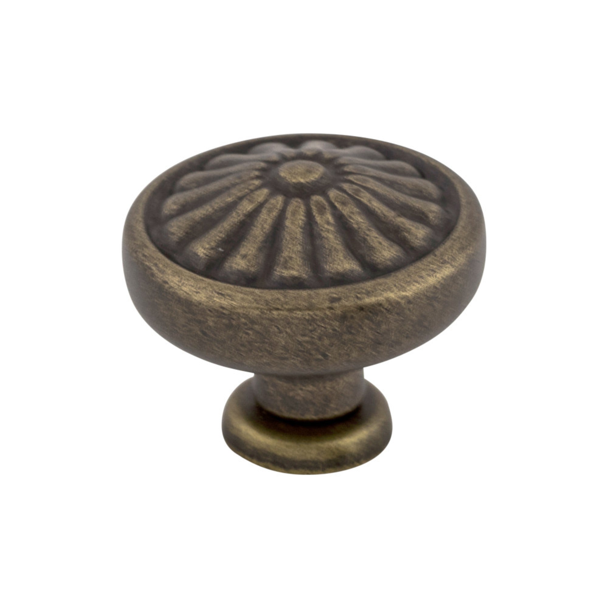 Flower 1 1/4" Diameter Round Knob - German Bronze