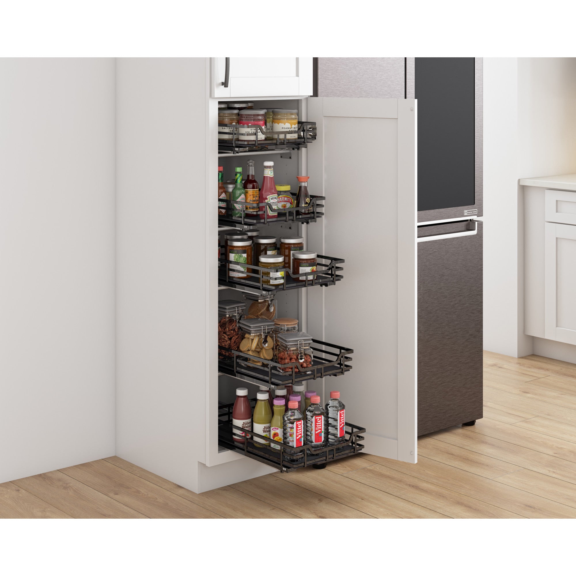 15" Black Nickel STORAGE WITH STYLE® Metal Soft-close Pullout Basket