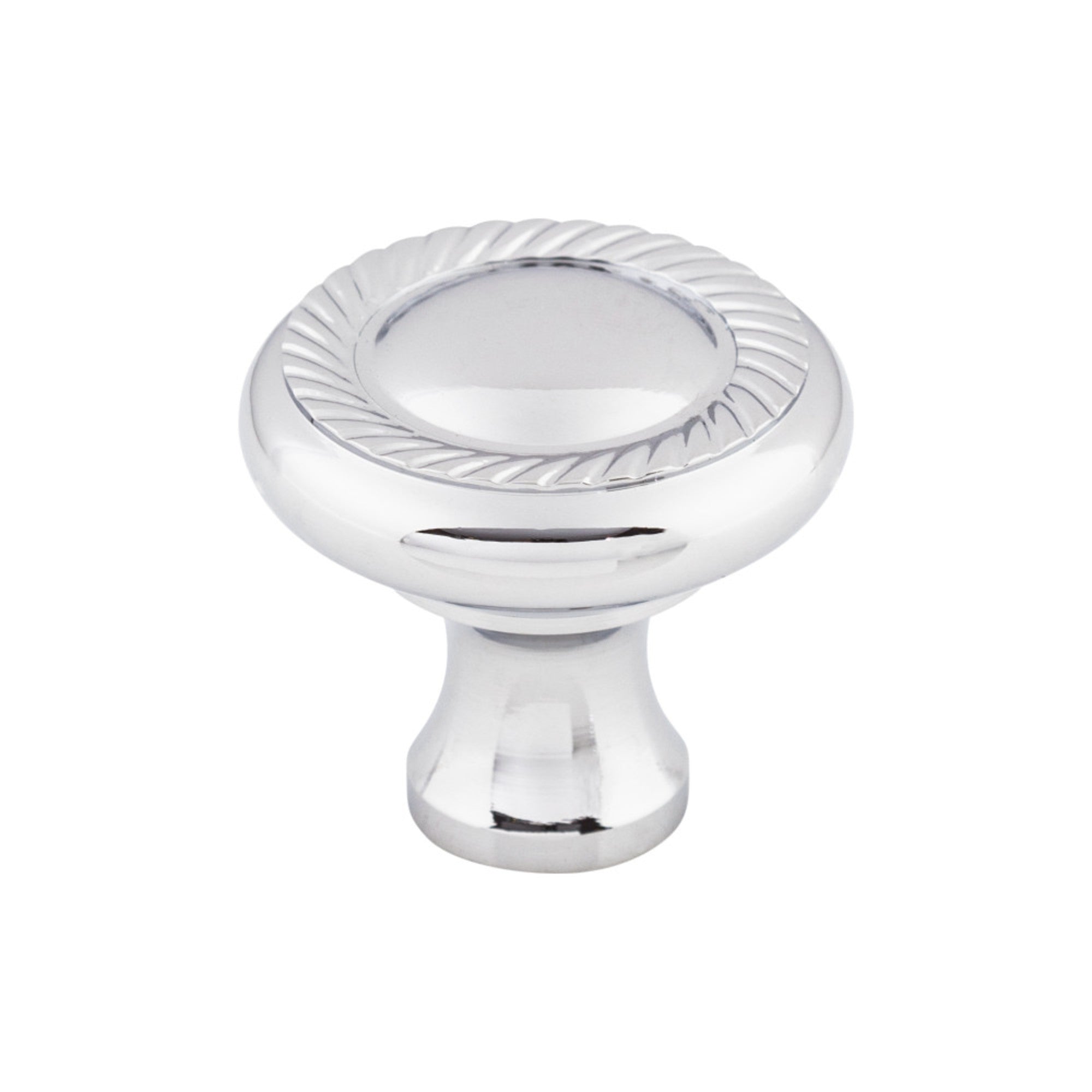 Swirl Cut Round Knob - Polished Chrome