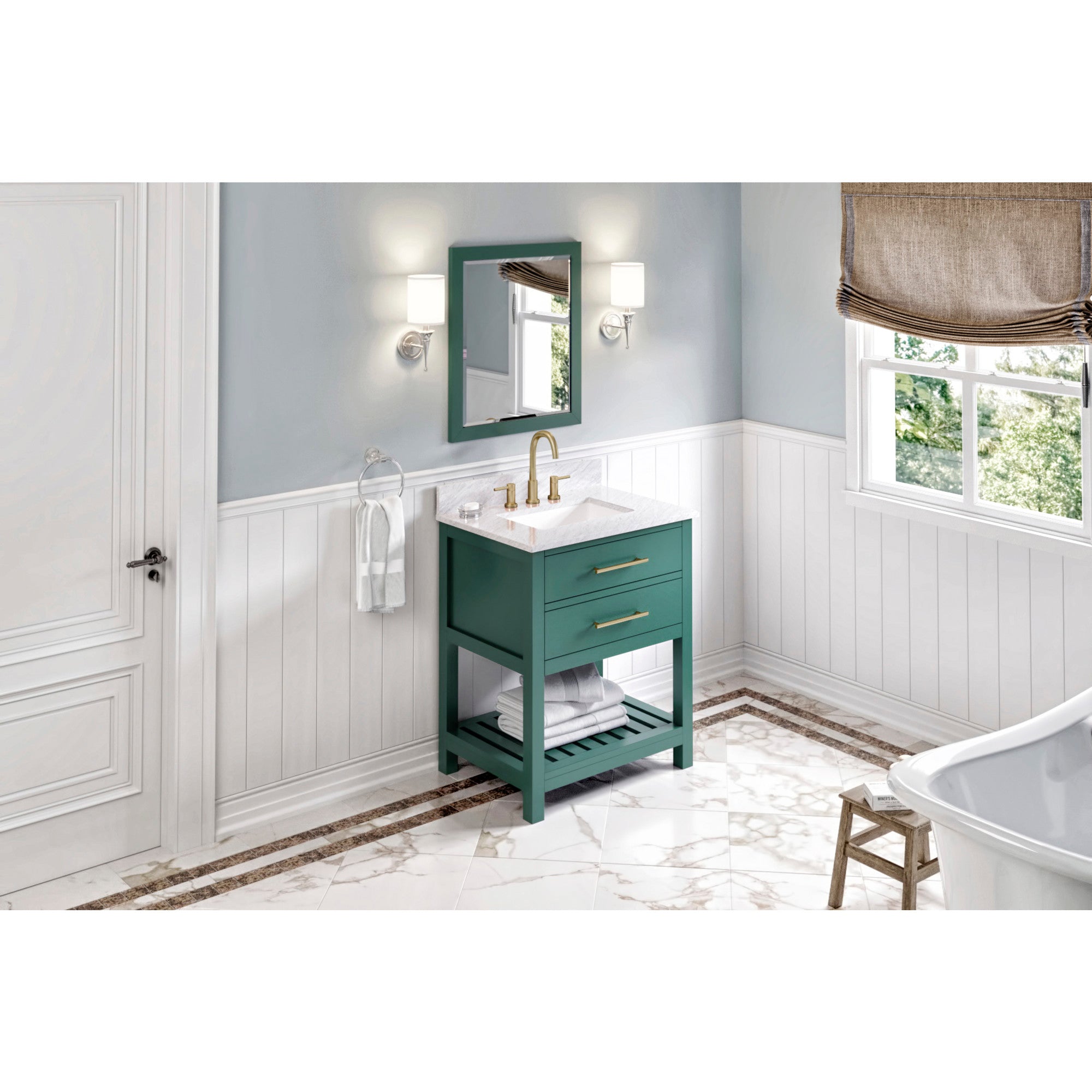 30" Wavecrest Vanity – Forest Green