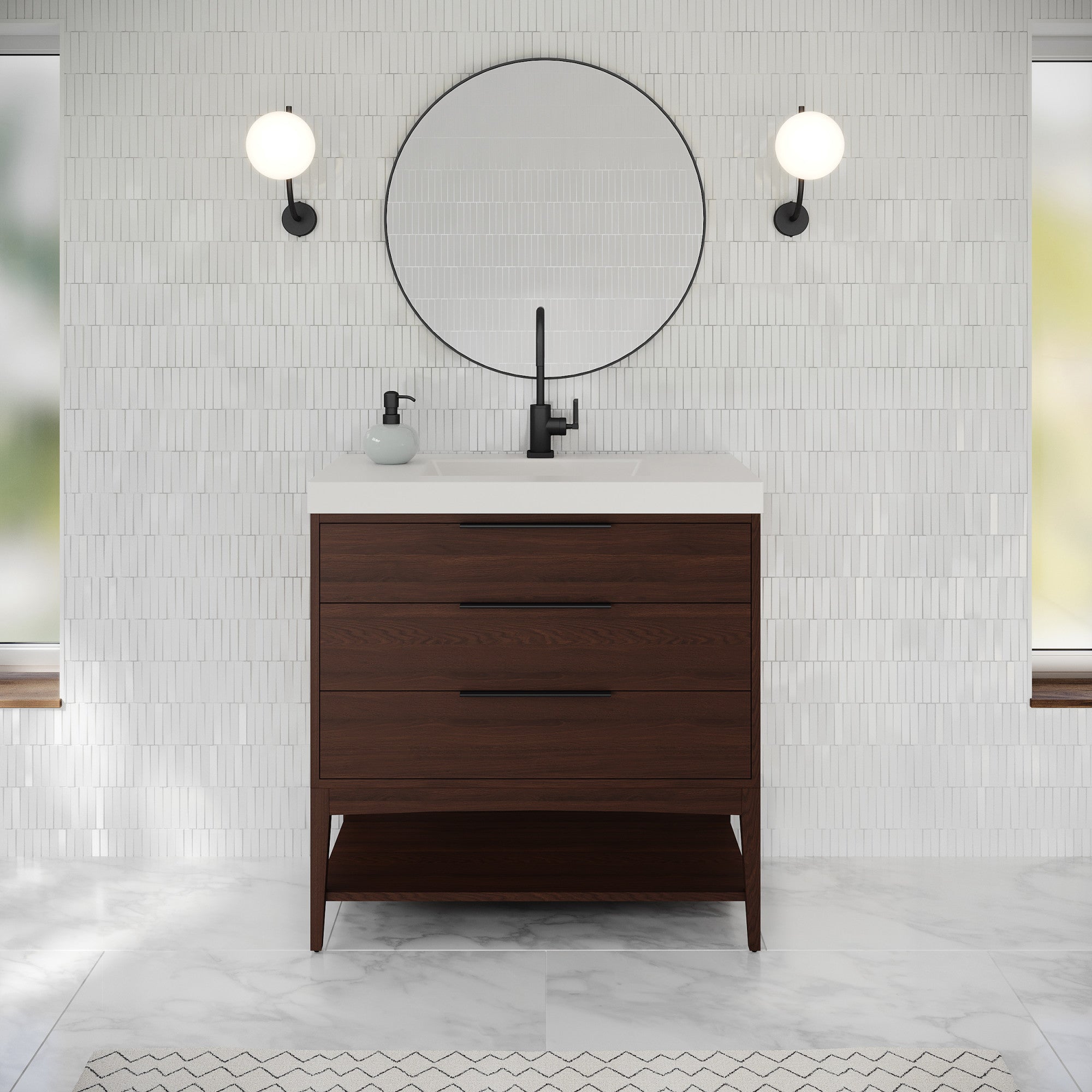 36" Gardner Vanity – Dark Walnut
