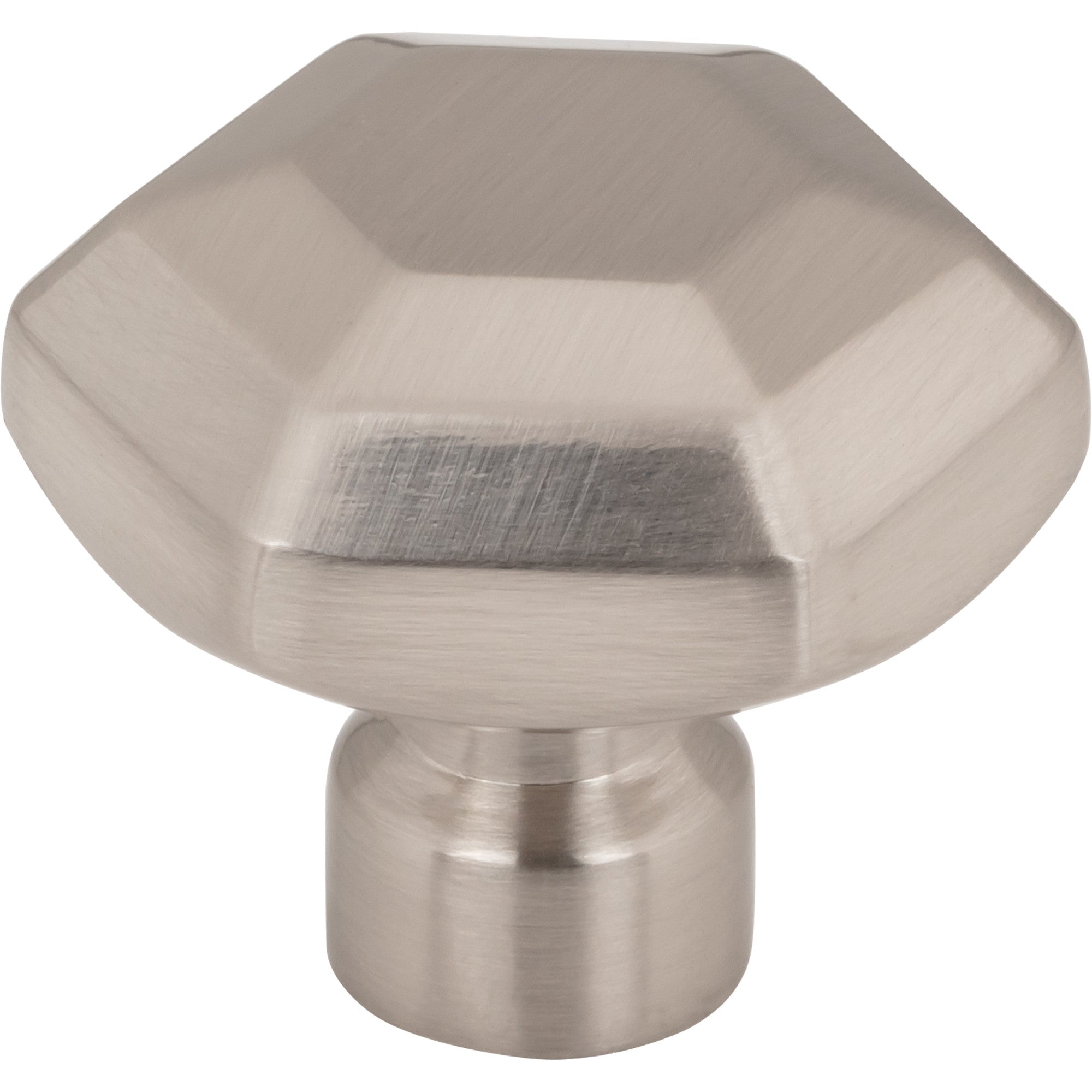 Dustin 1 1/4" Length Geometric Knob - Brushed Satin Nickel