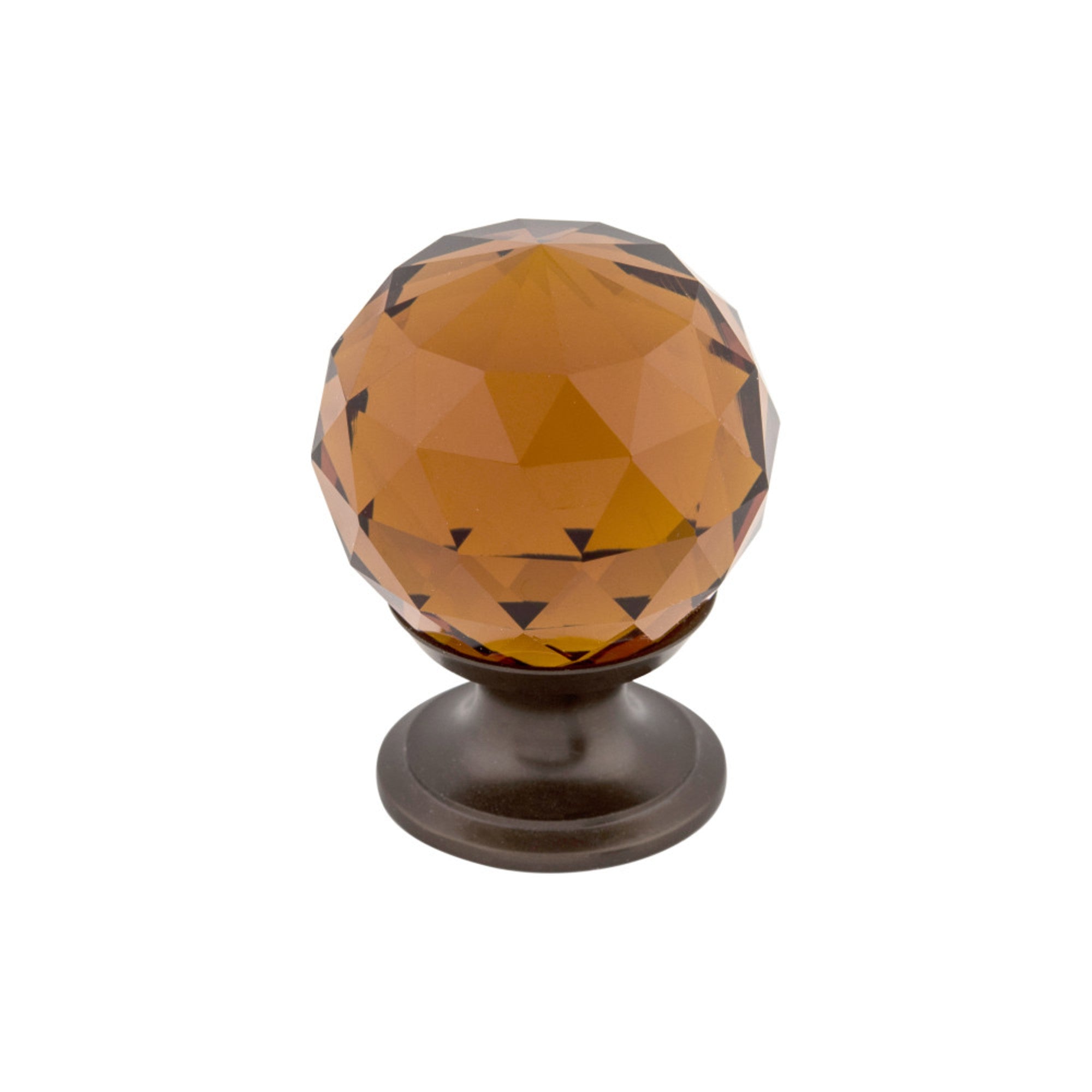 Wine Crystal Round Knob - Oil Rubbed Bronze