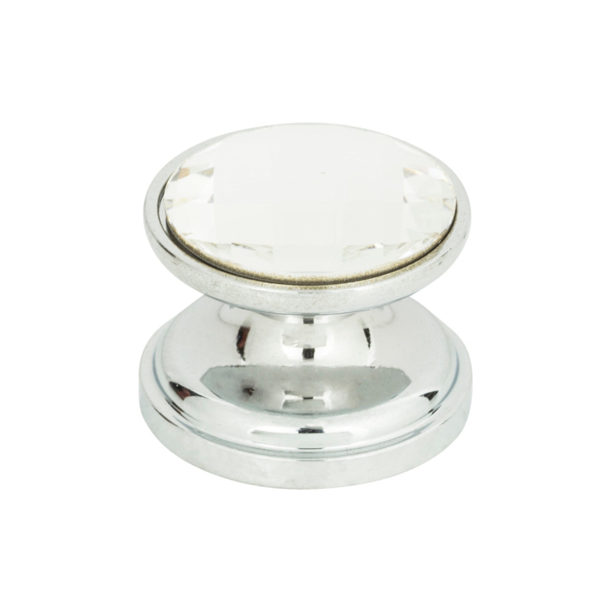 Crystal 7/ Round Knob - Polished Chrome