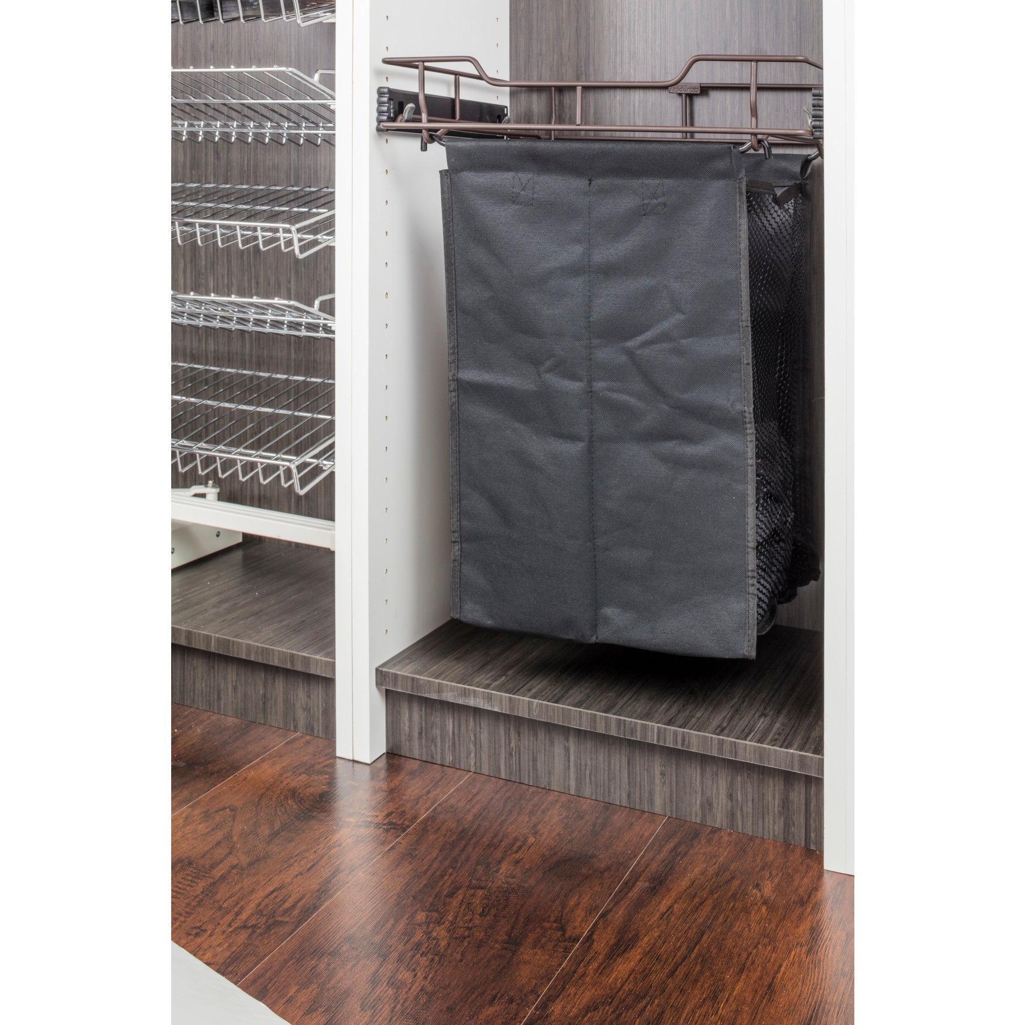 Chrome 14" Deep Pullout Canvas Hamper with Removable Laundry Bag