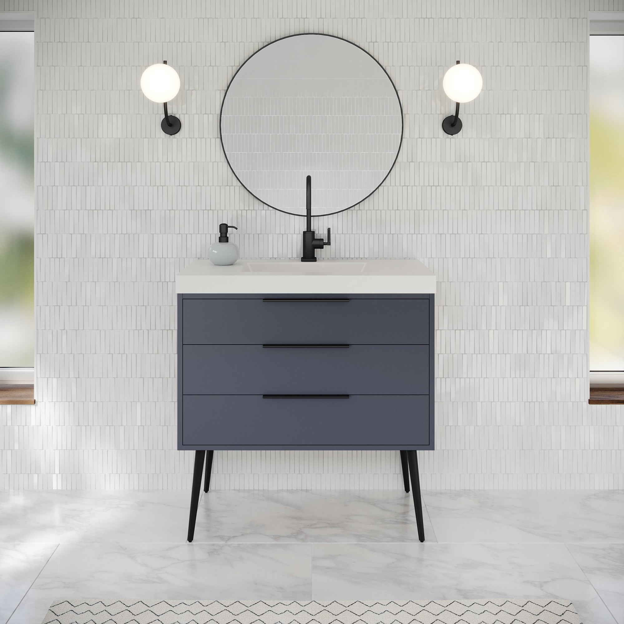 36" Gardner Vanity – Blue Steel
