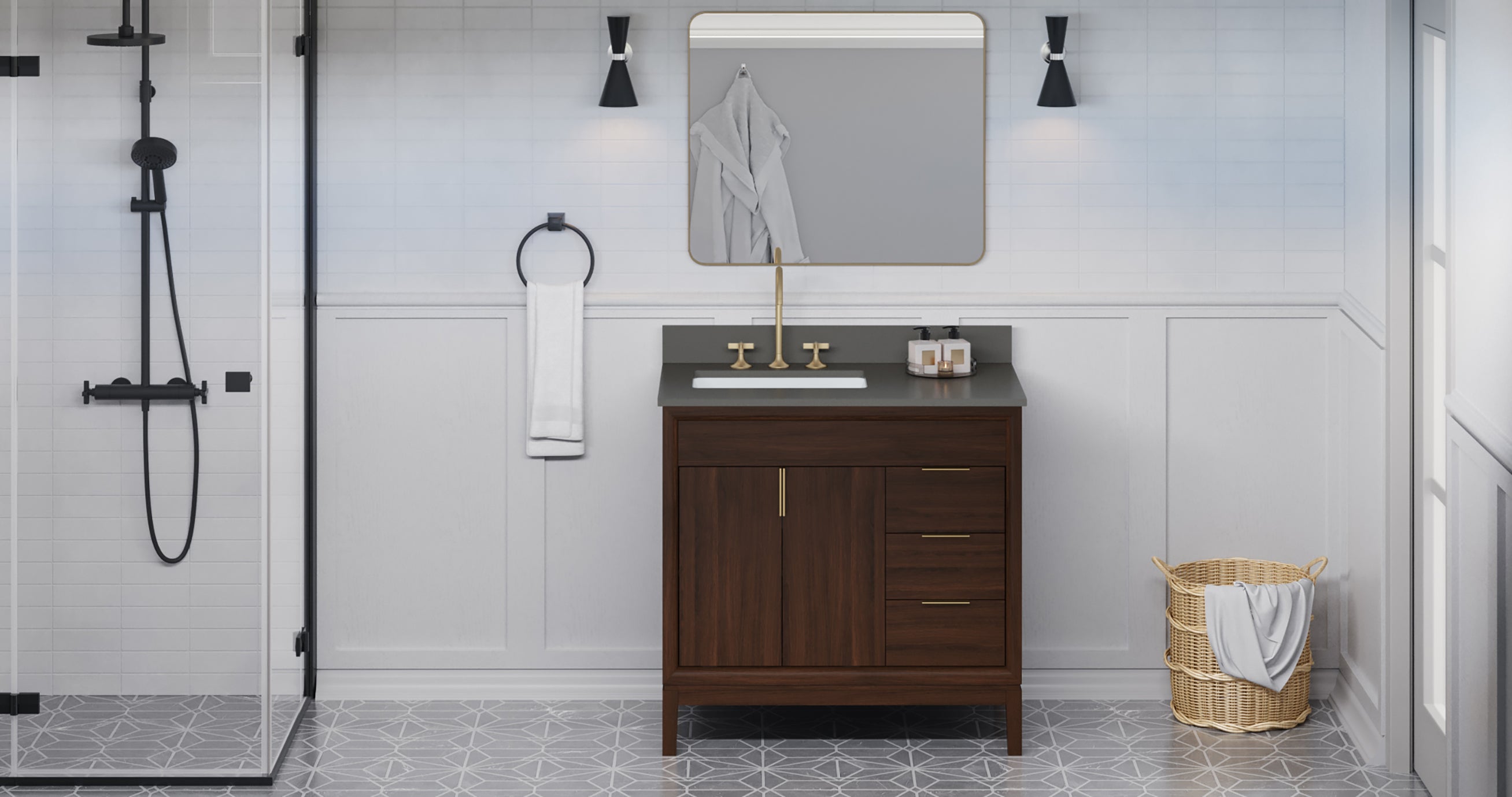 36" Theodora Vanity – Dark Walnut