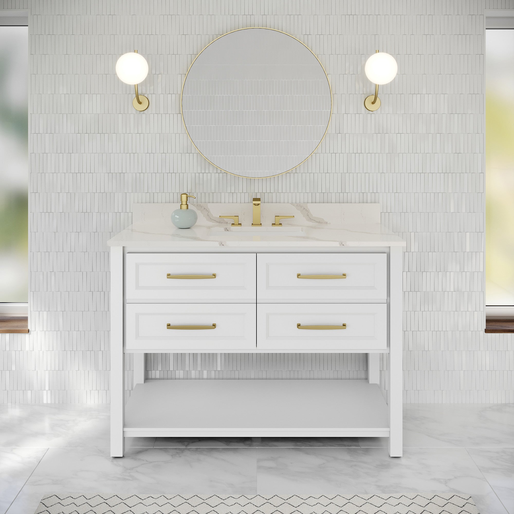 48" Kipling Vanity – White