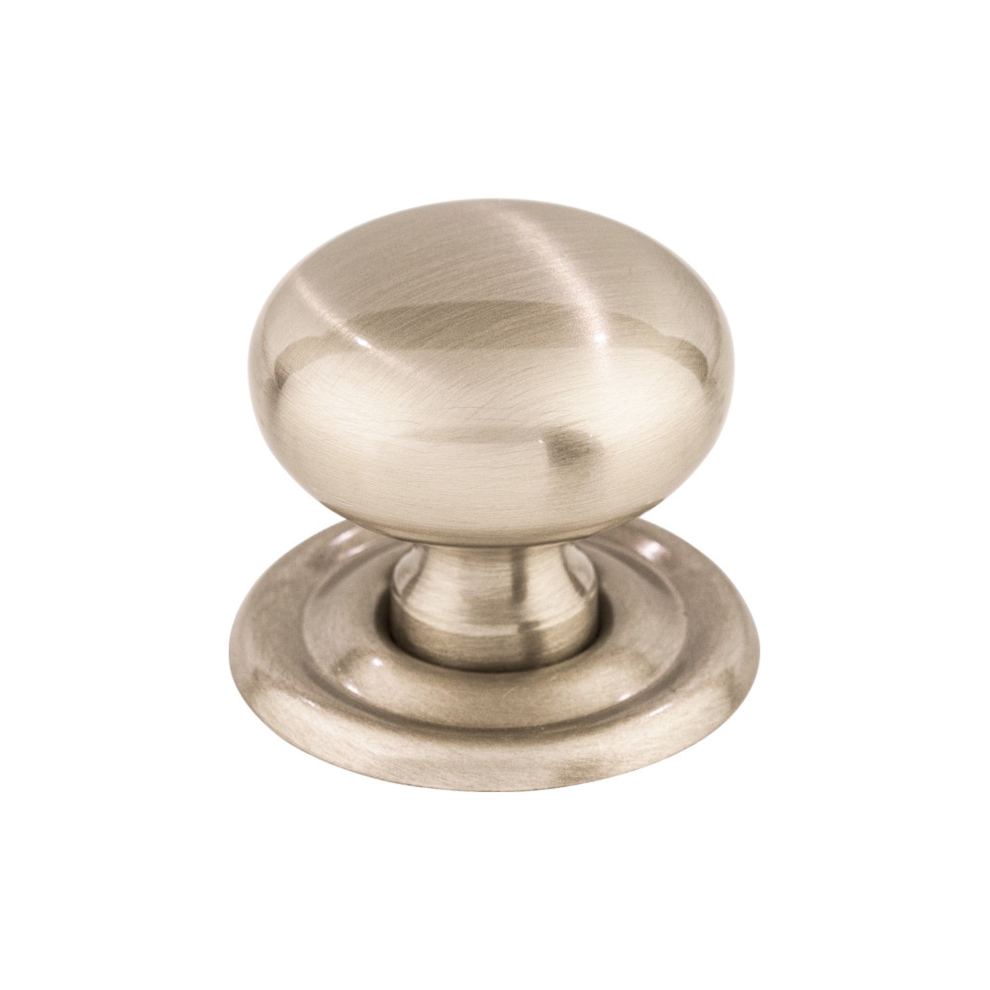 Victoria Round Knob - Brushed Satin Nickel