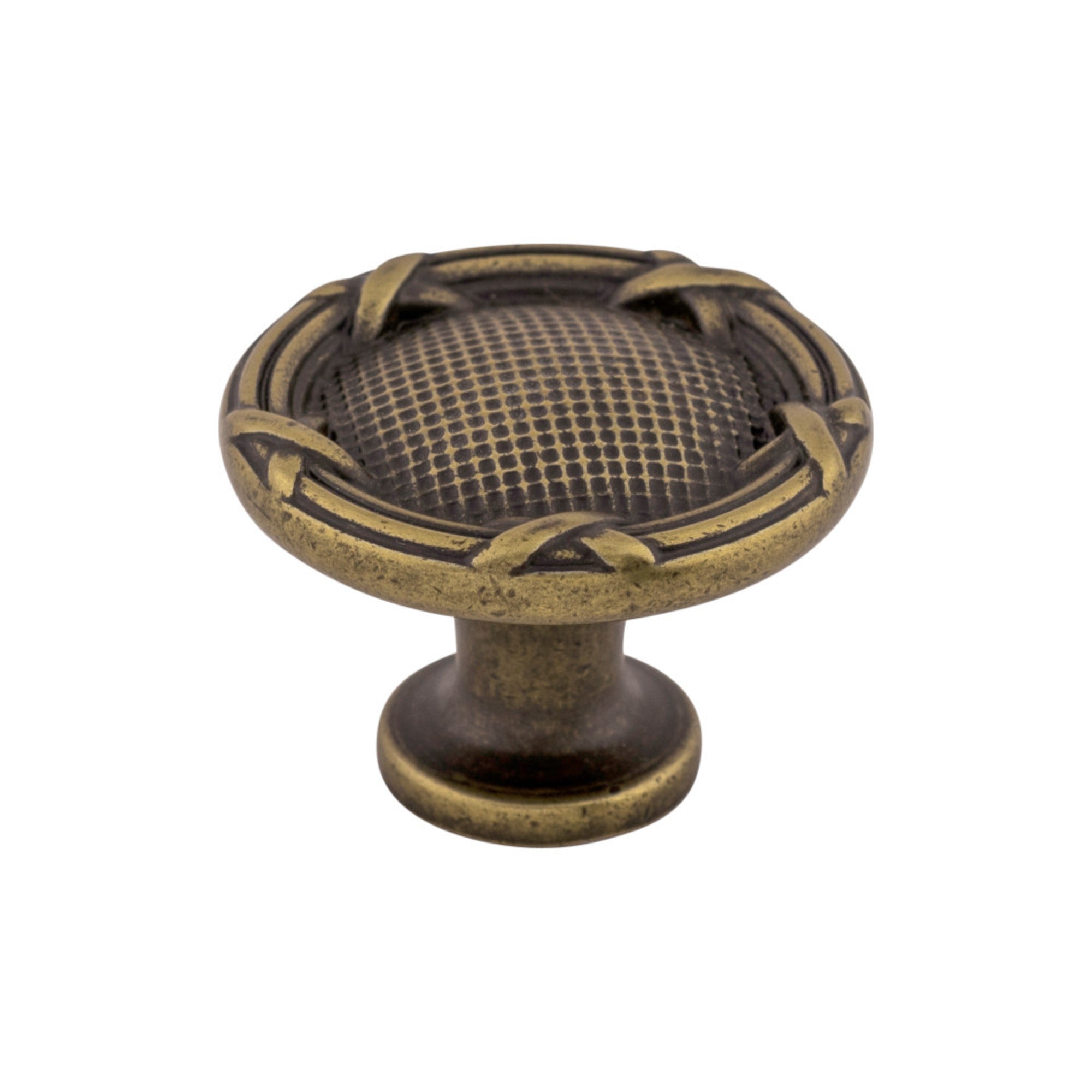 Ribbon & Reed Round Knob - German Bronze