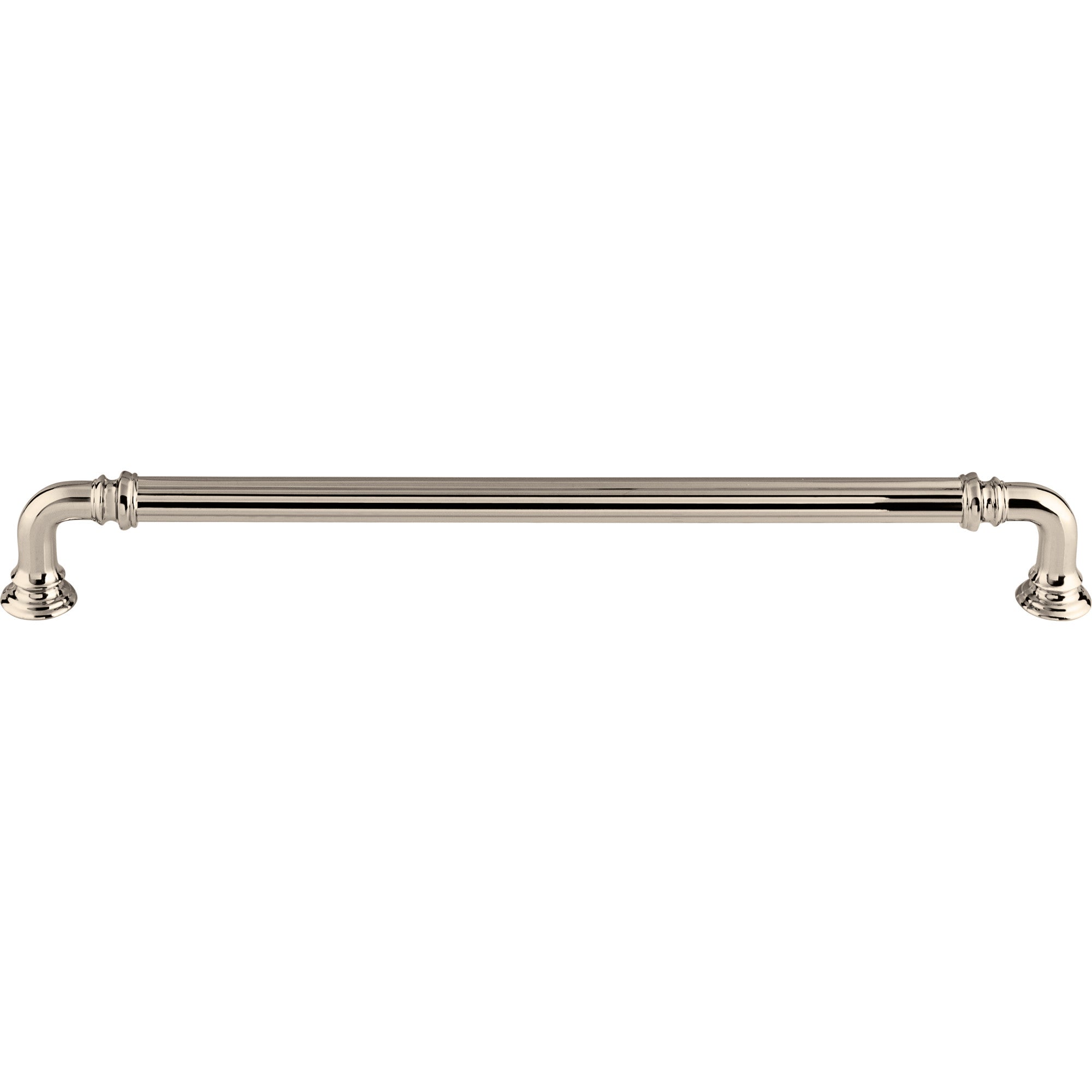 Reeded 9" Center to Center Bar Pull - Polished Nickel
