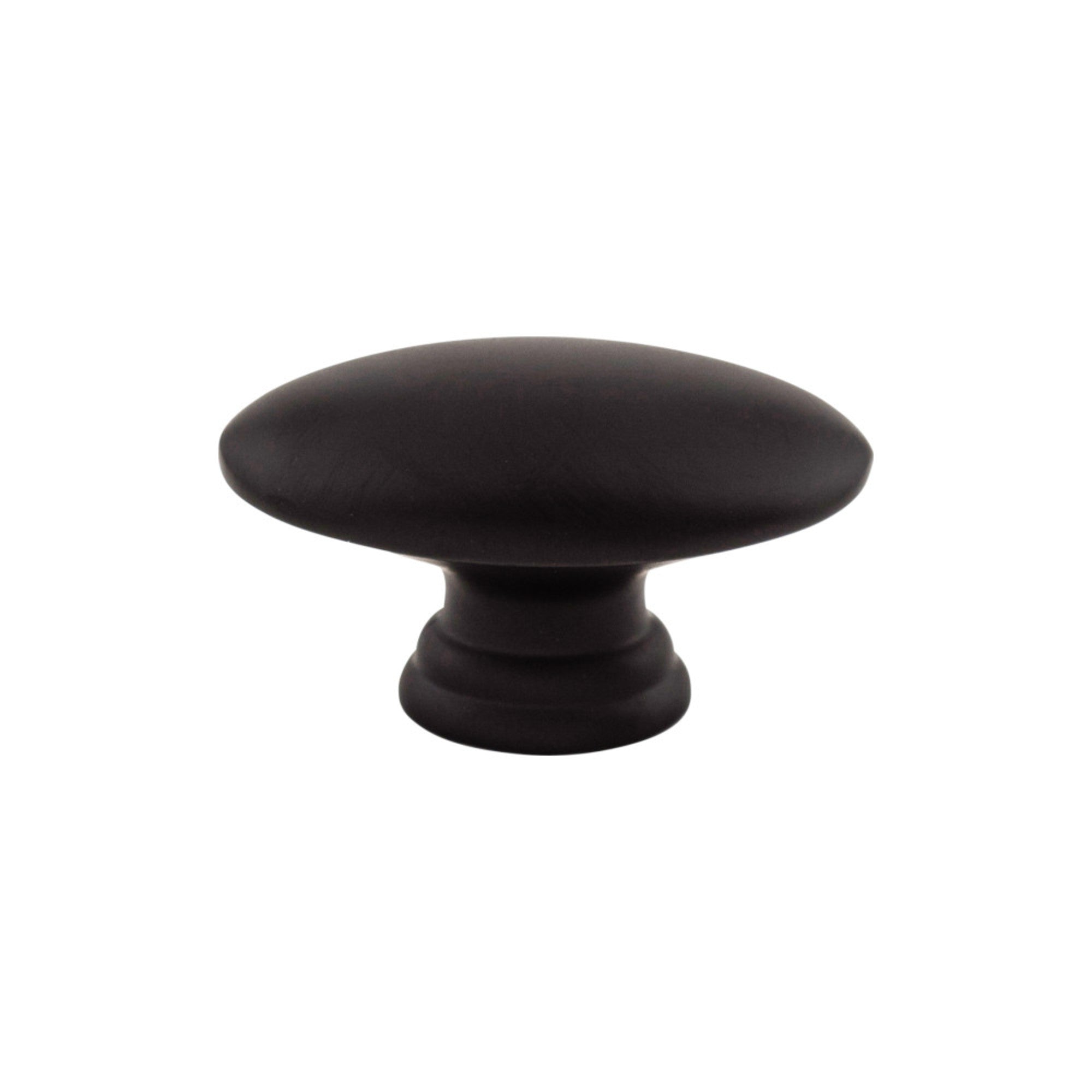 Flat Oval Oval Knob - Flat Black