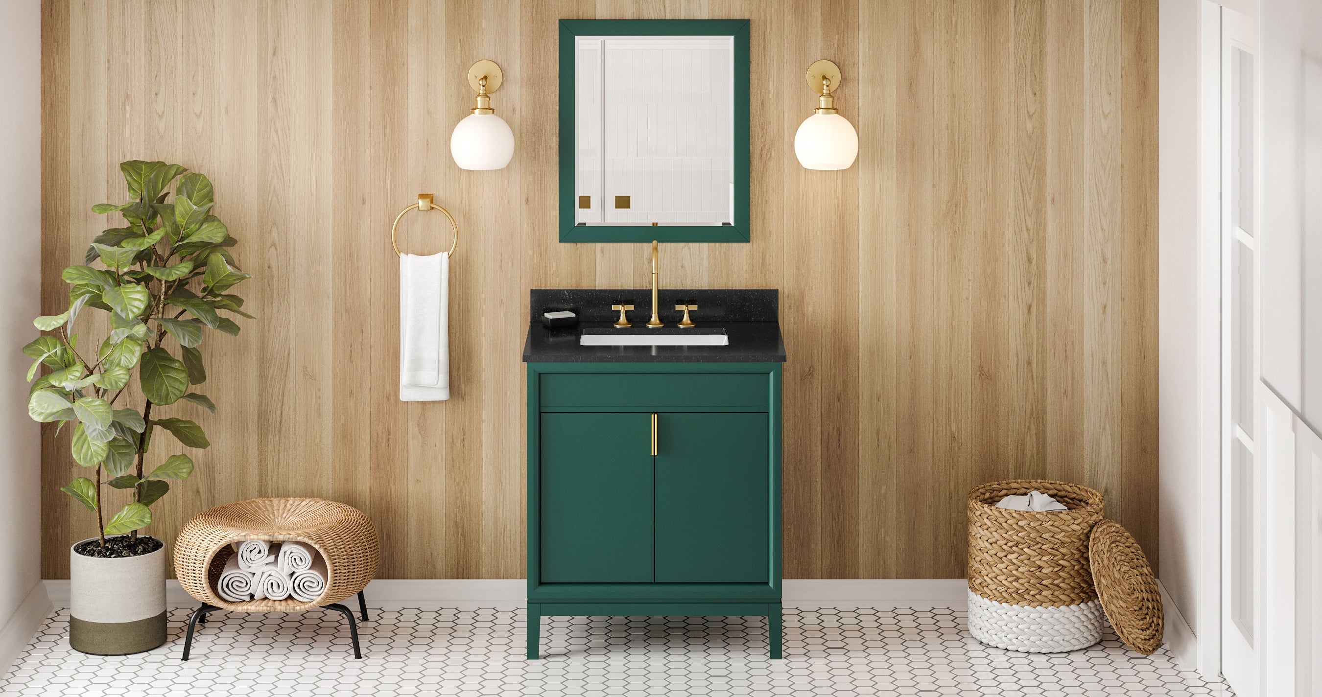 30" Theodora Vanity – Forest Green