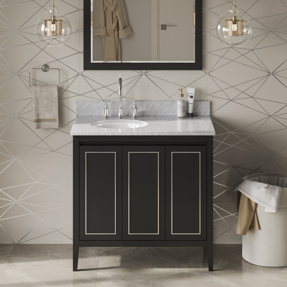 36" Percival Vanity – Left Offset – Black