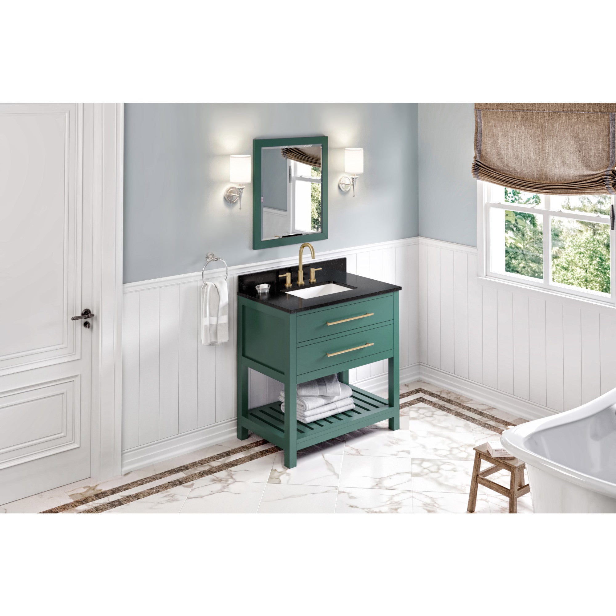 36" Wavecrest Vanity – Forest Green