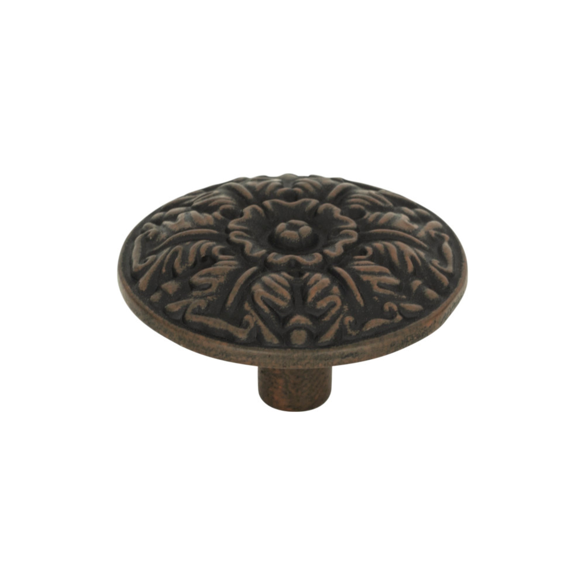 Hammered Medallion 1-1/ Round Knob - Rust