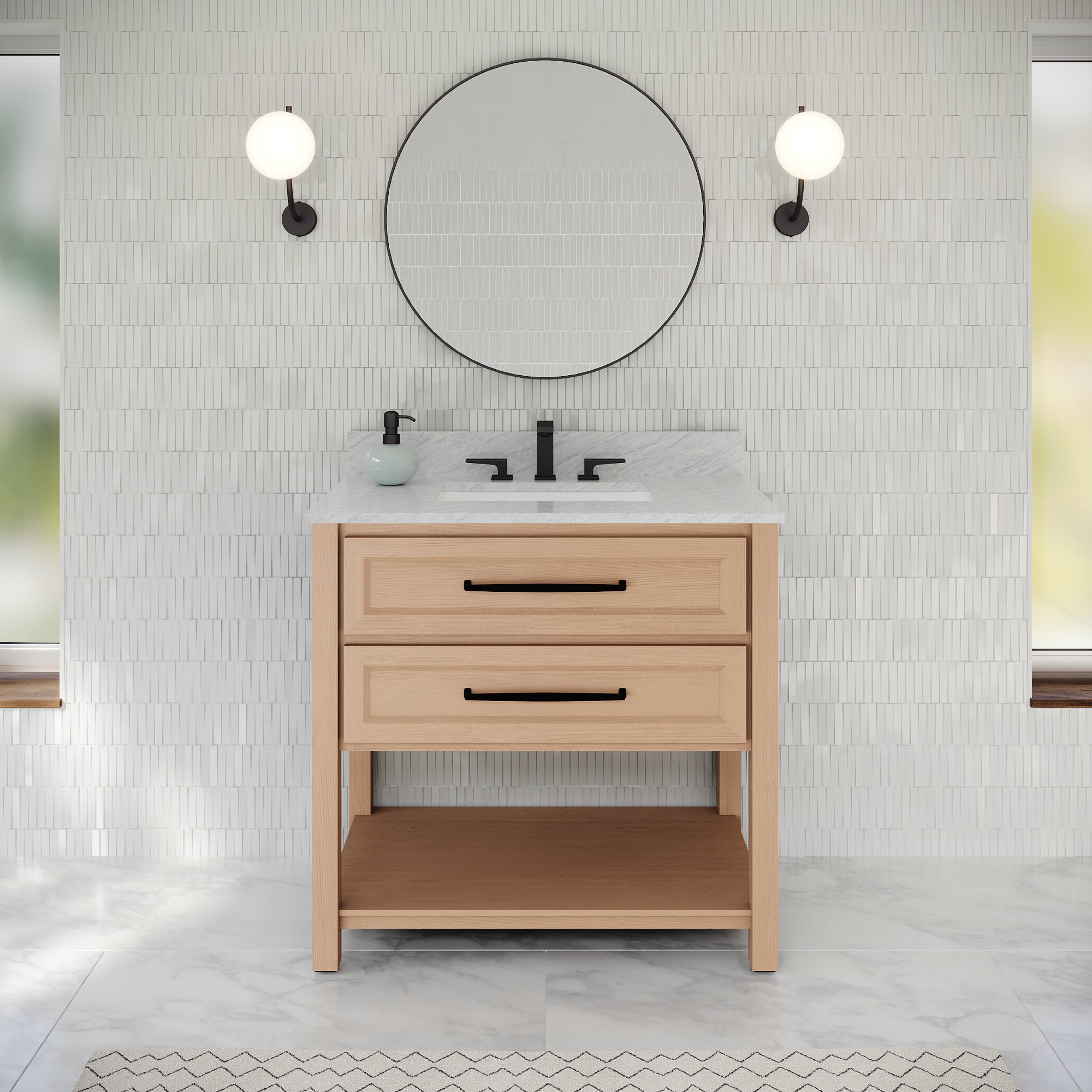 36" Kipling Vanity – Natural Oak