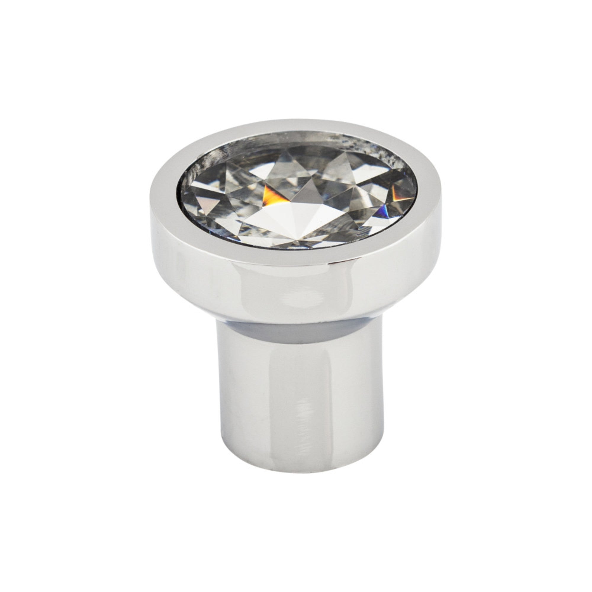 Wentworth Crystal Round Knob - Polished Chrome