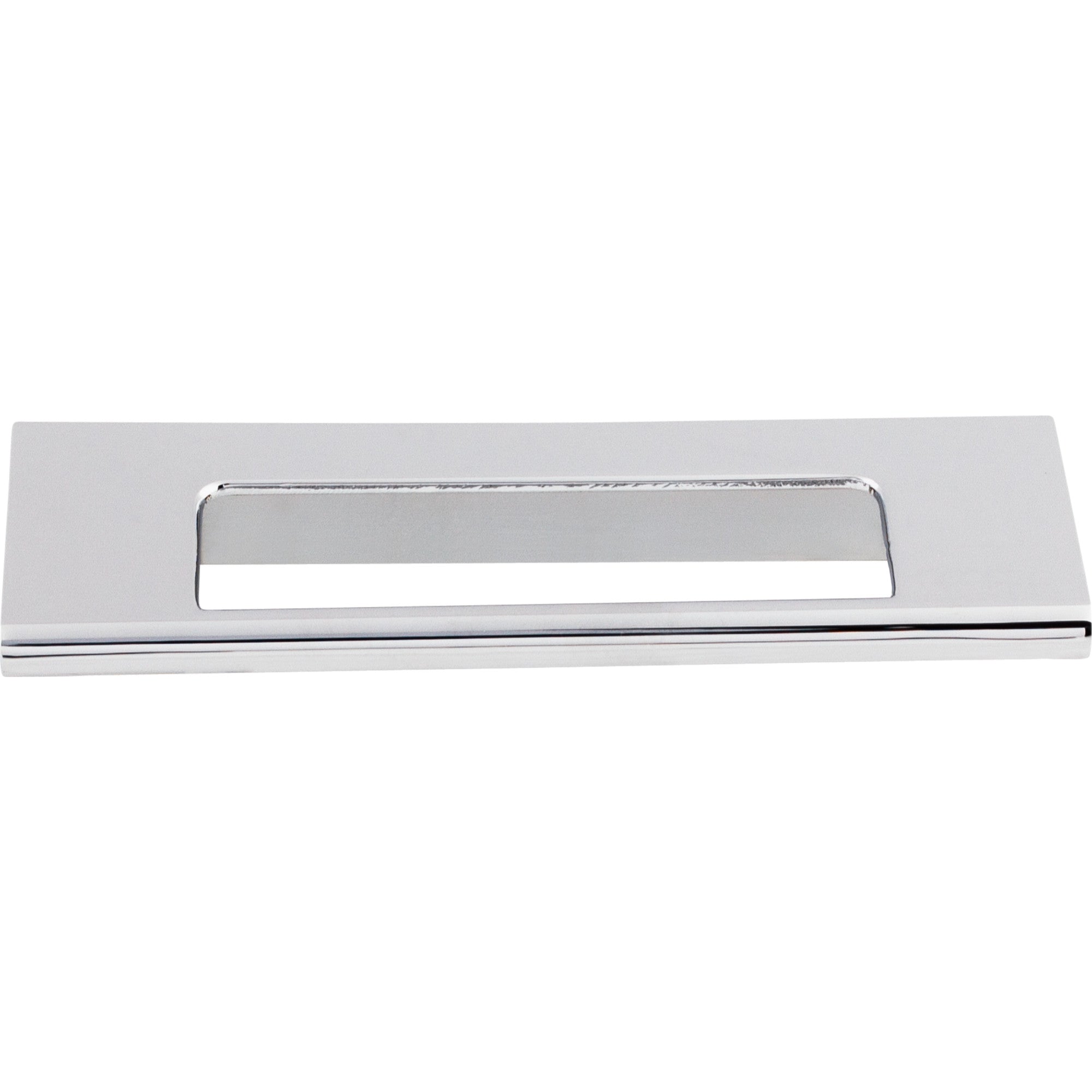 Europa Cut Out 3 3/4" Center to Center Finger Pull - Polished Chrome