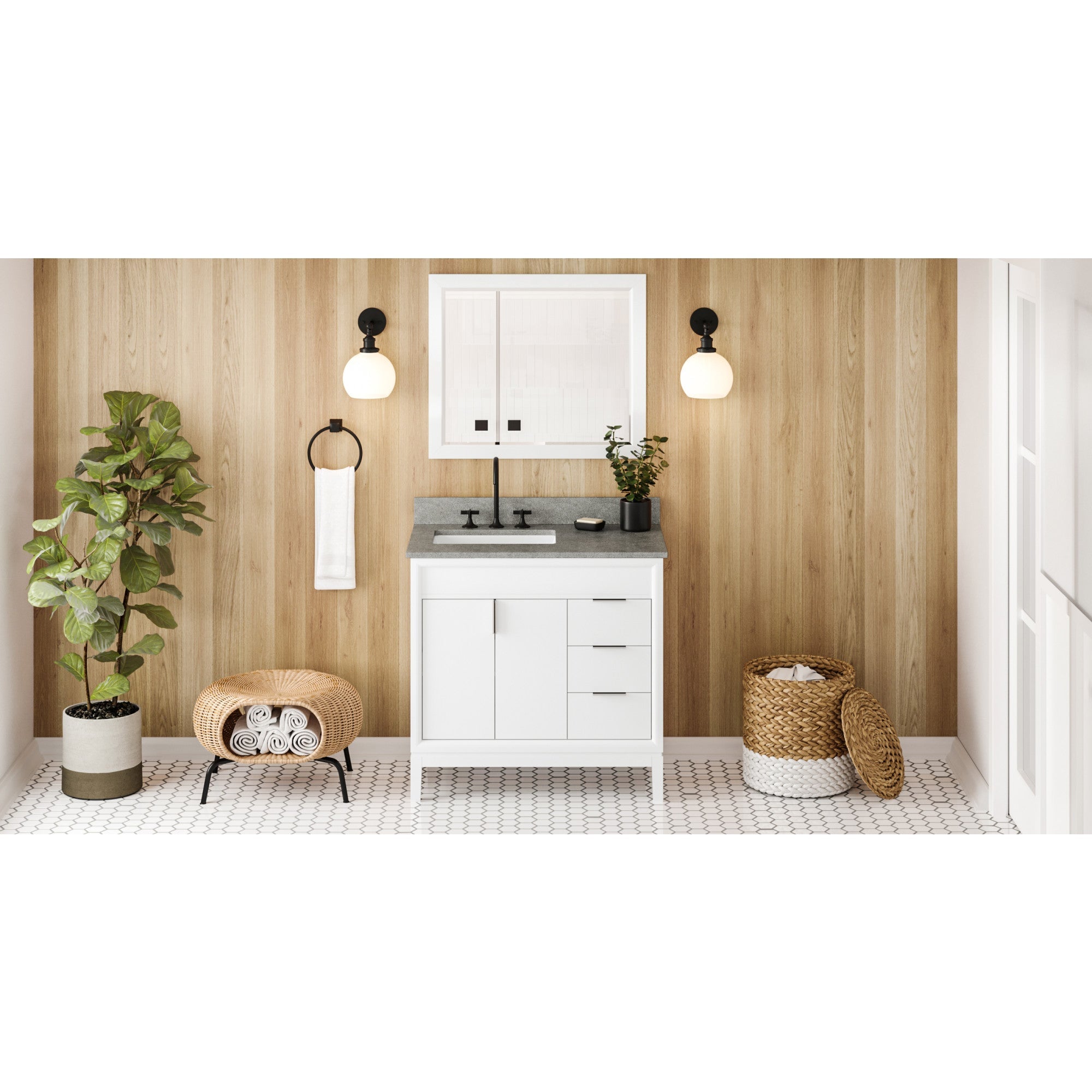 36" Theodora Vanity – Left Offset – White