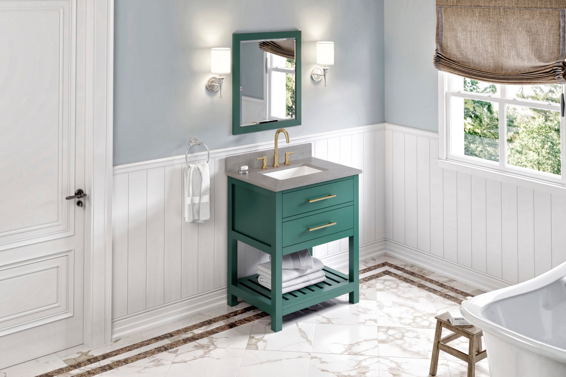 30" Wavecrest Vanity – Forest Green