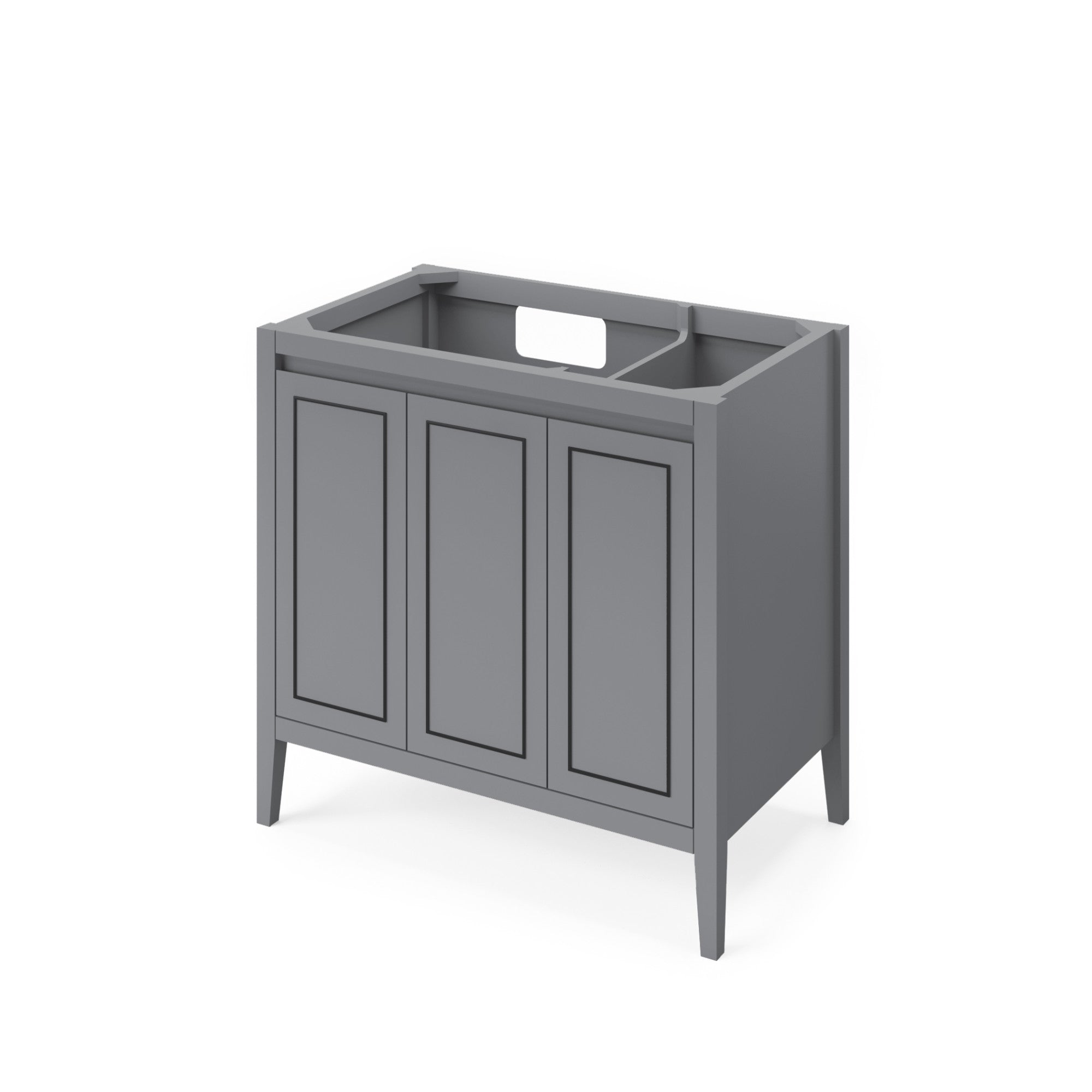 36" Percival Vanity – Left Offset – Grey