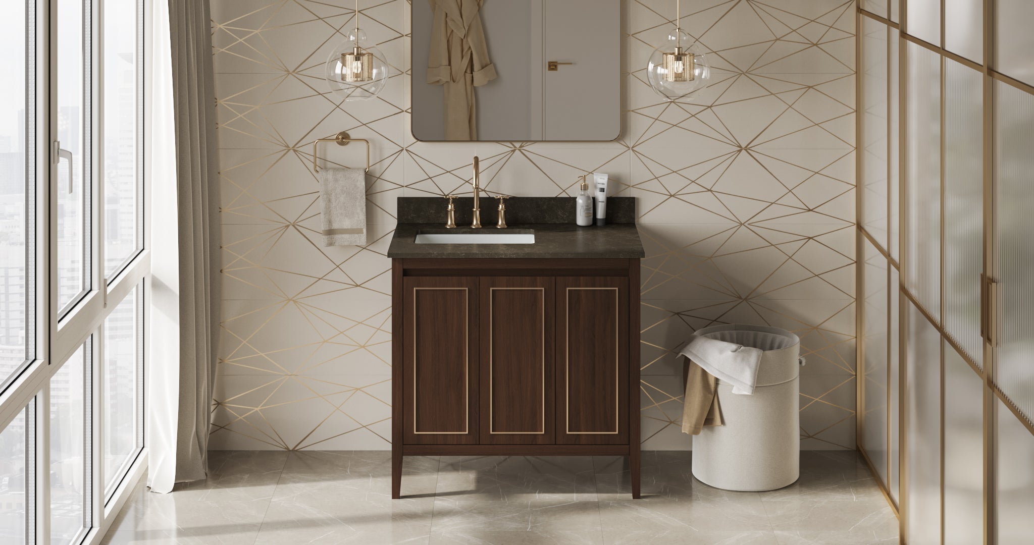 36" Percival Vanity – Dark Walnut