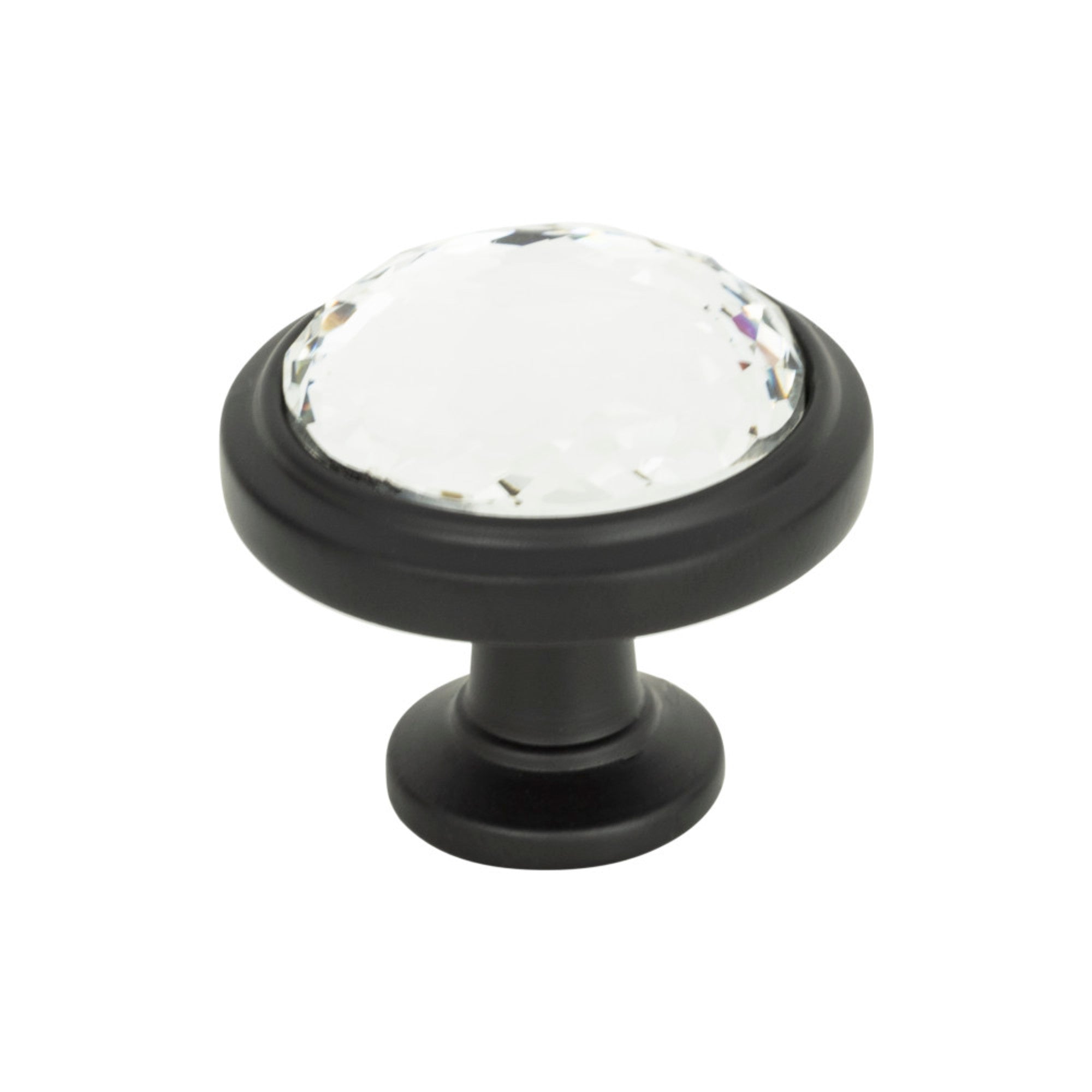 Legacy Crystal Round Knob - Matte Black