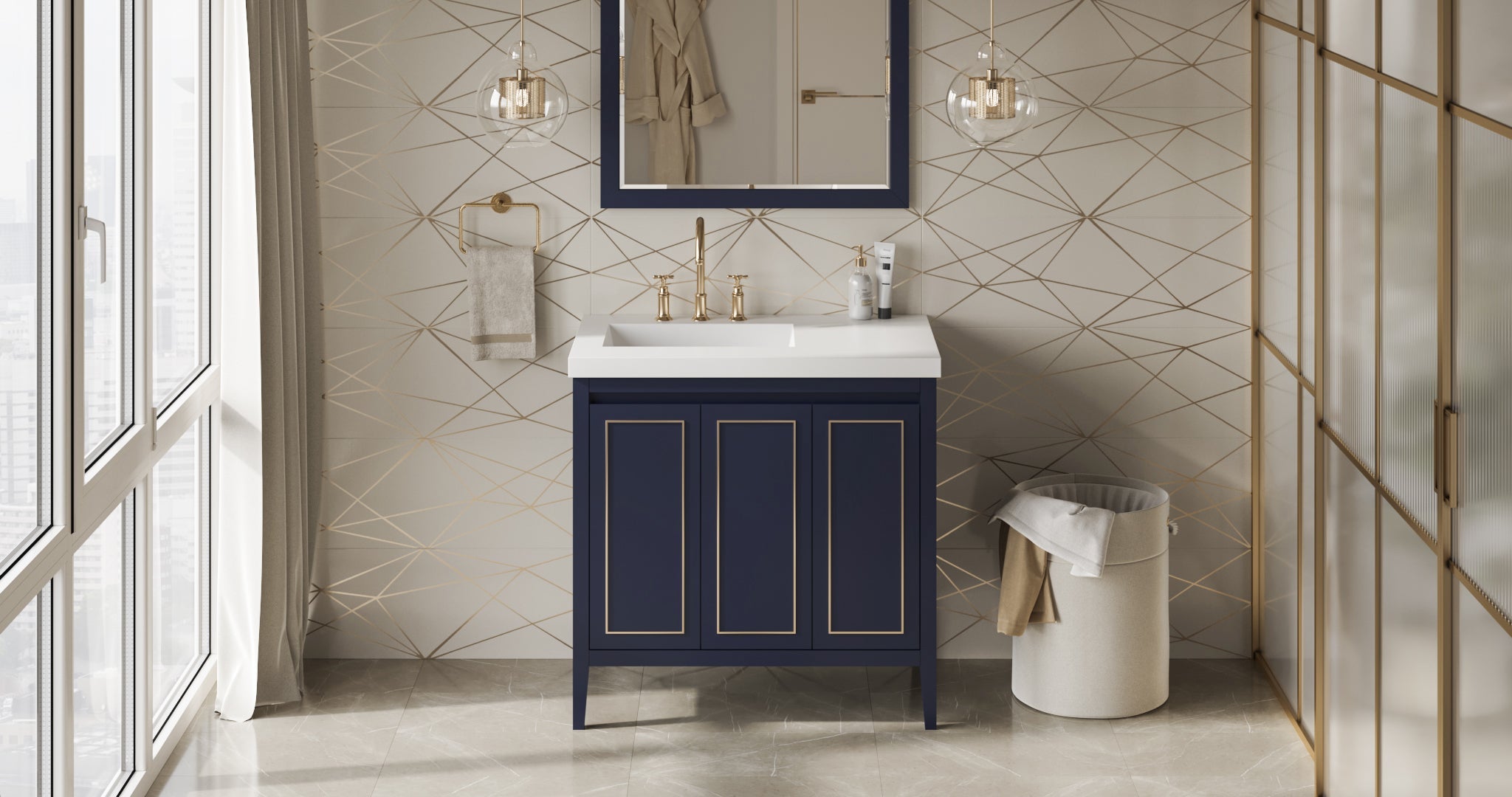 36" Percival Vanity – Hale Blue