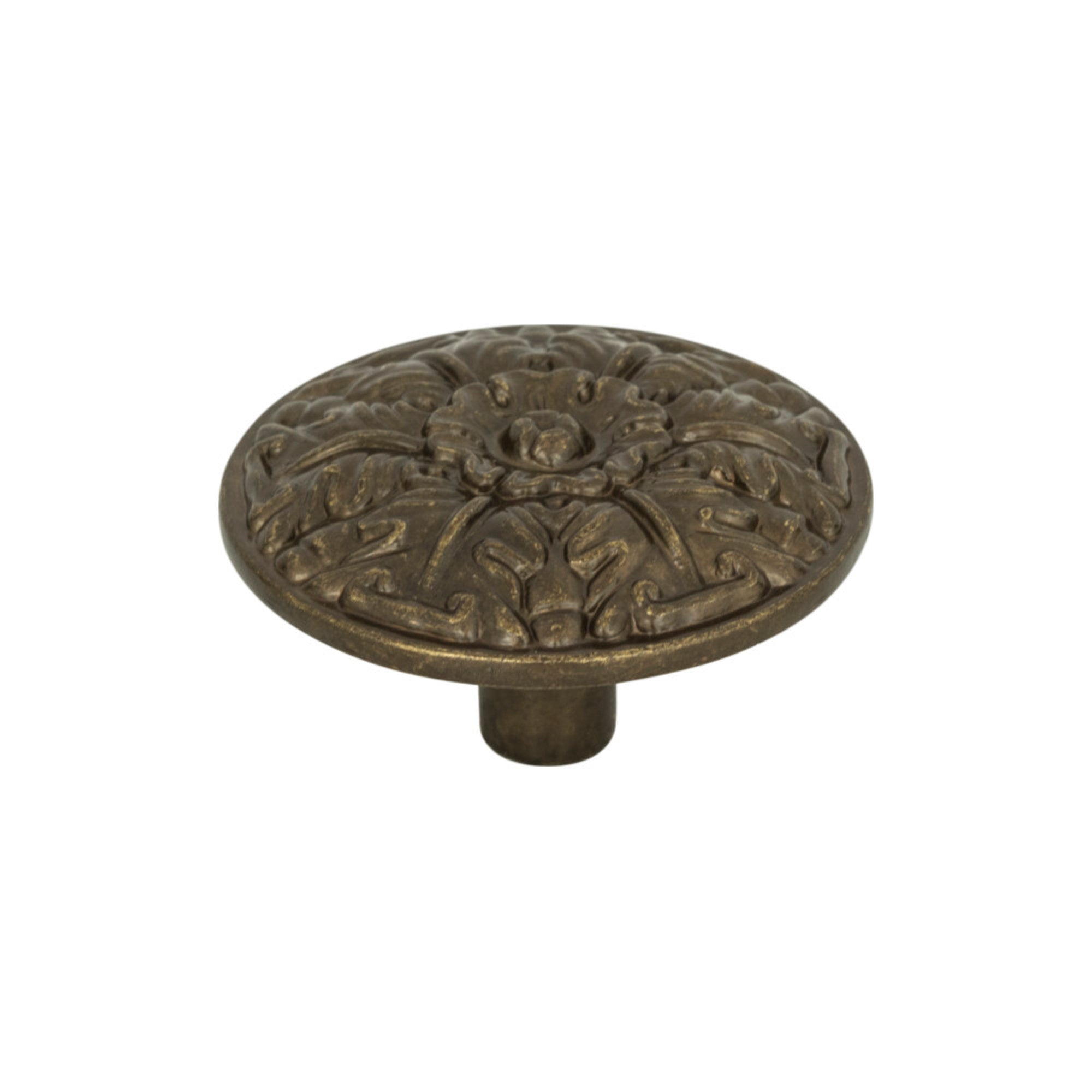 Hammered Medallion 1-1/ Round Knob - Burnished Bronze