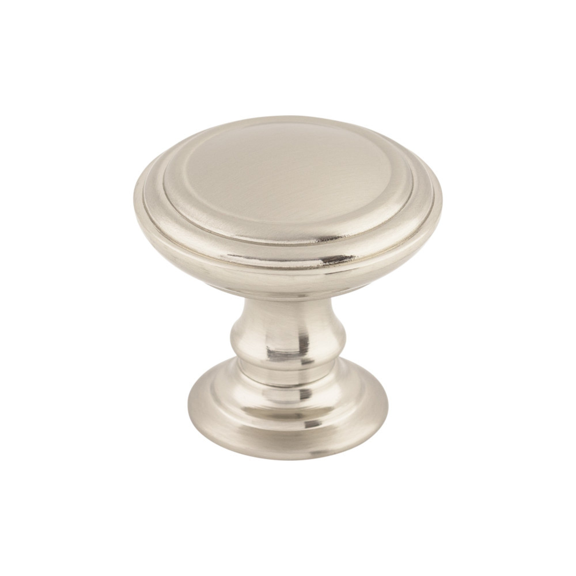 Reeded Round Knob - Brushed Satin Nickel
