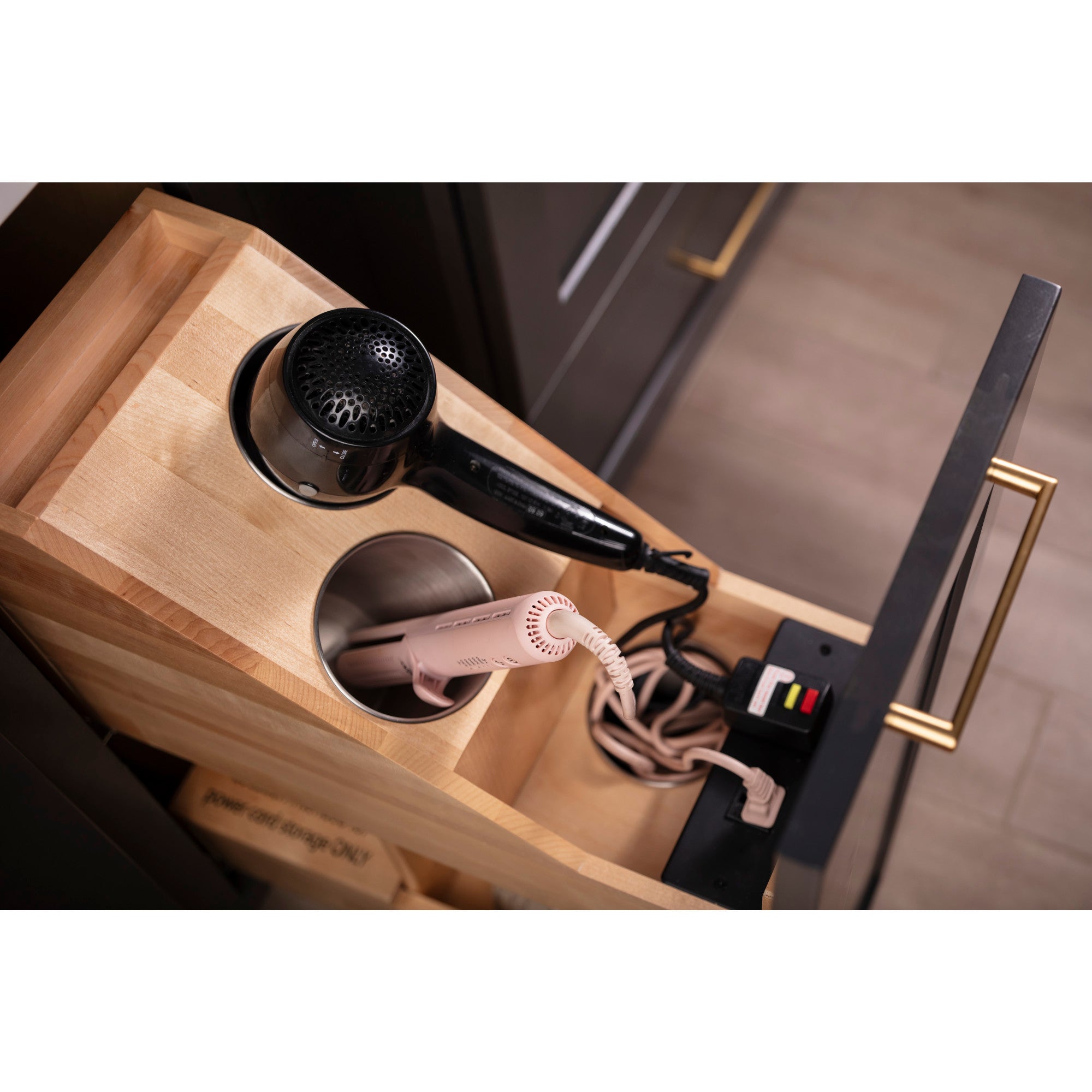 8" "No Wiggle" Powered Vanity Pullout for 12" Standard Full Height Base Cabinet