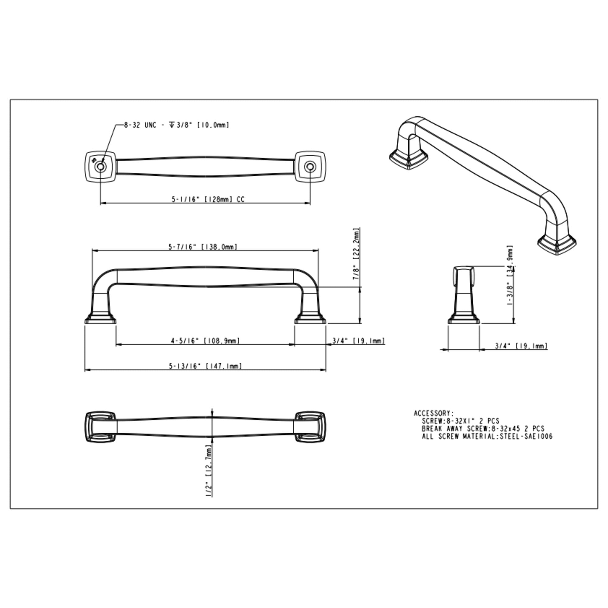 Fontana 128 mm Center-to-Center Bar Pull