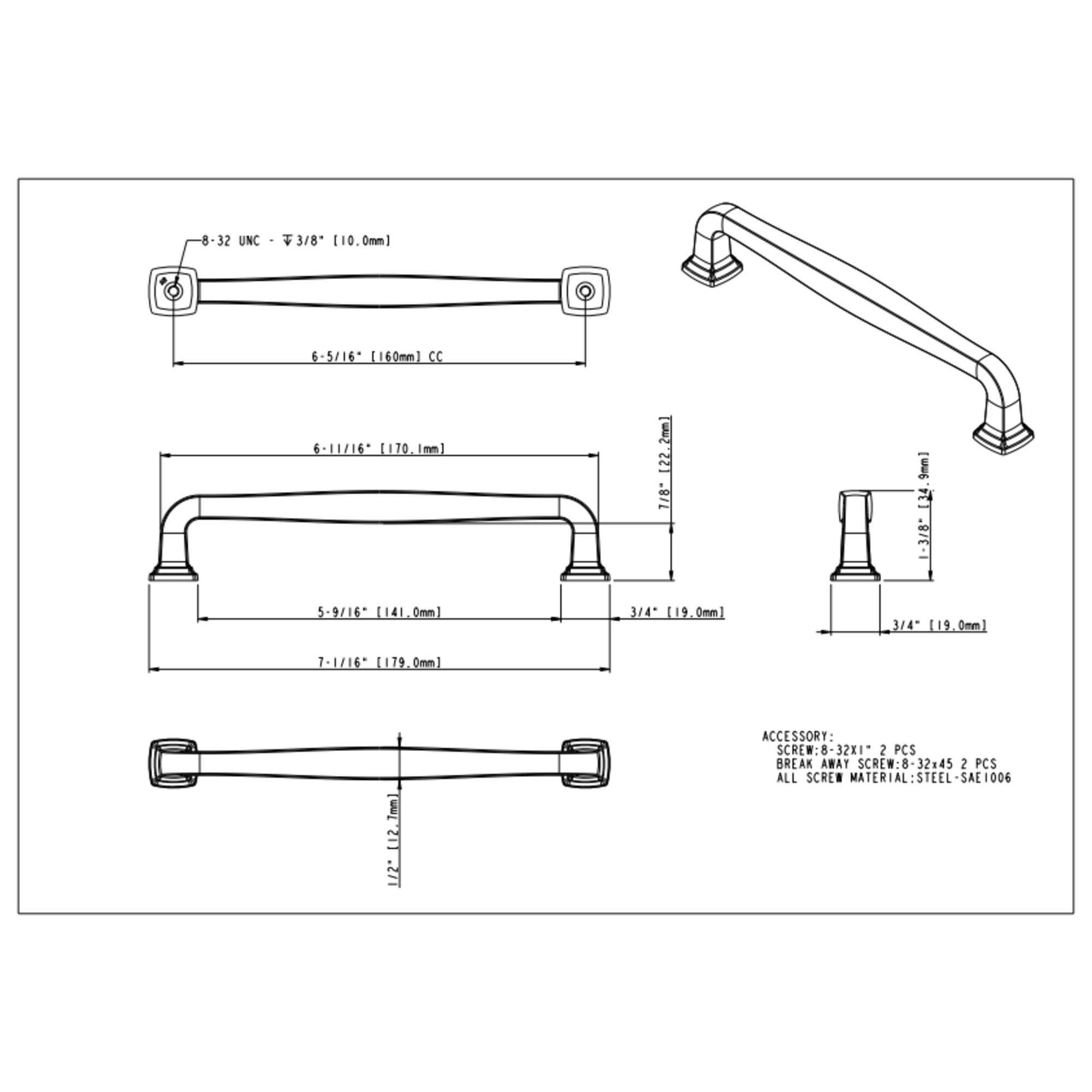 Fontana 160 mm Center-to-Center Bar Pull