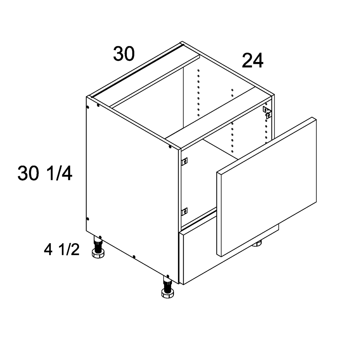 Torino Dark Wood Microwave Bases - official cabinet dimensions