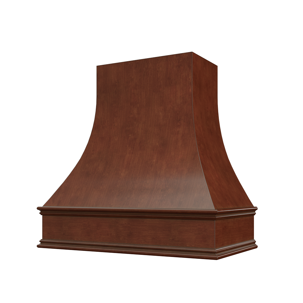 Asheville Curved Classic Moulding Smooth Wood Hood 48W x 36H